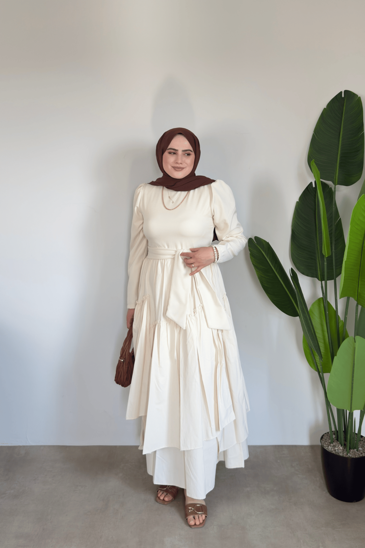 Vela Tasarım Elbise | Krem