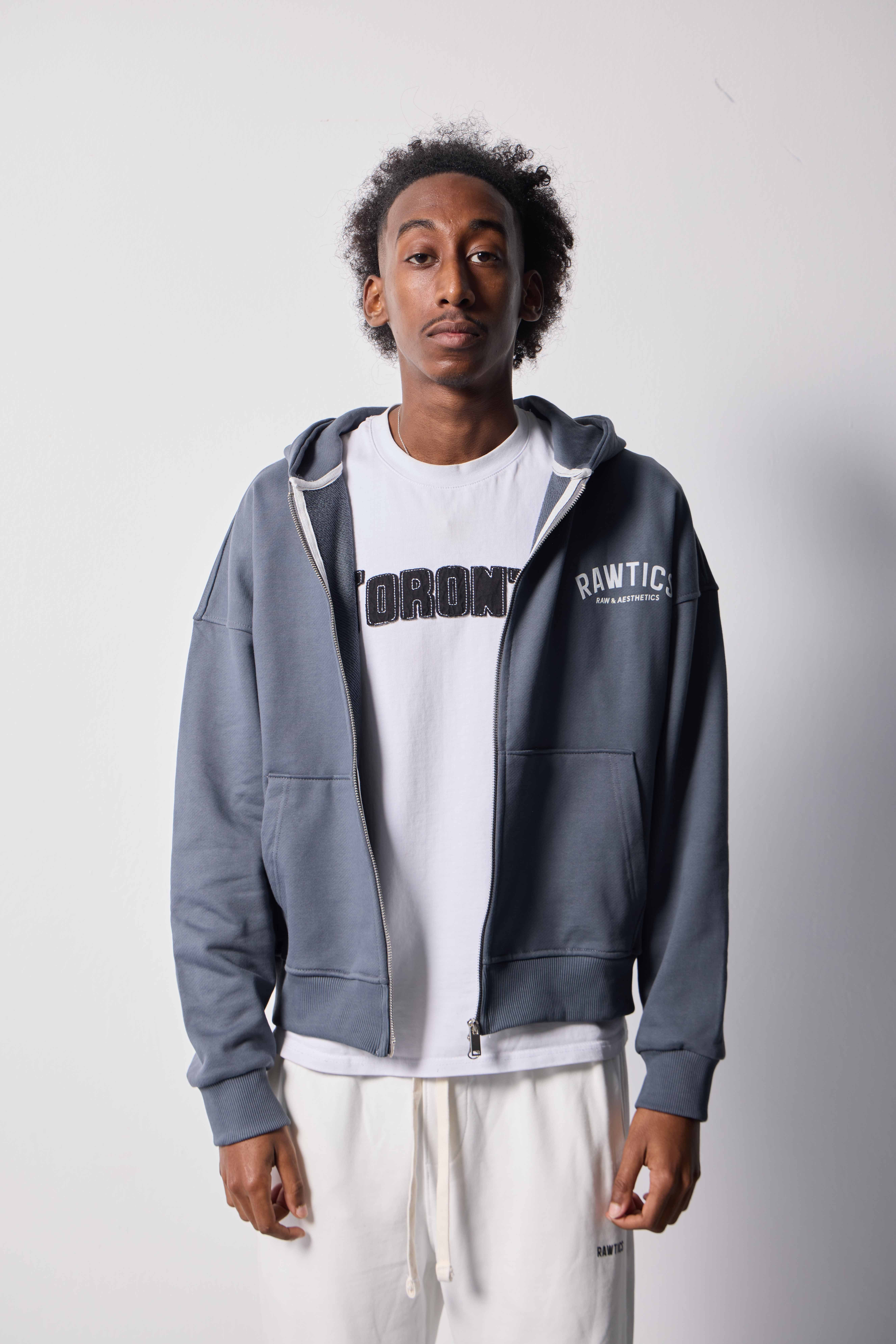 CROPPED FIT KAPÜŞONLU SWEATSHIRT Gri 