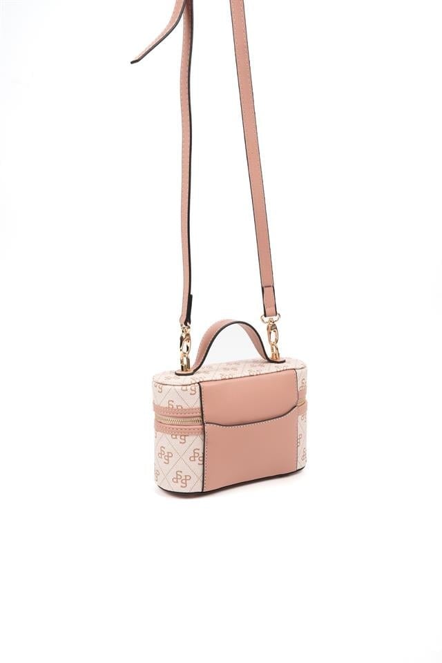 Silver & Polo SP1195 Kadın El Çantası Monogram Pembe-Somon