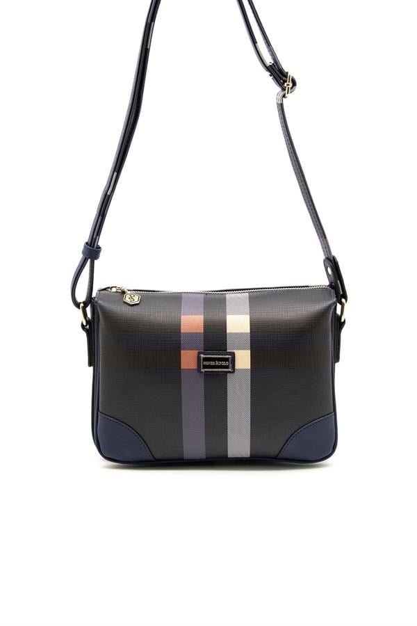 Silver & Polo SP784 Kadın Çapraz Çanta Ekose Lacivert