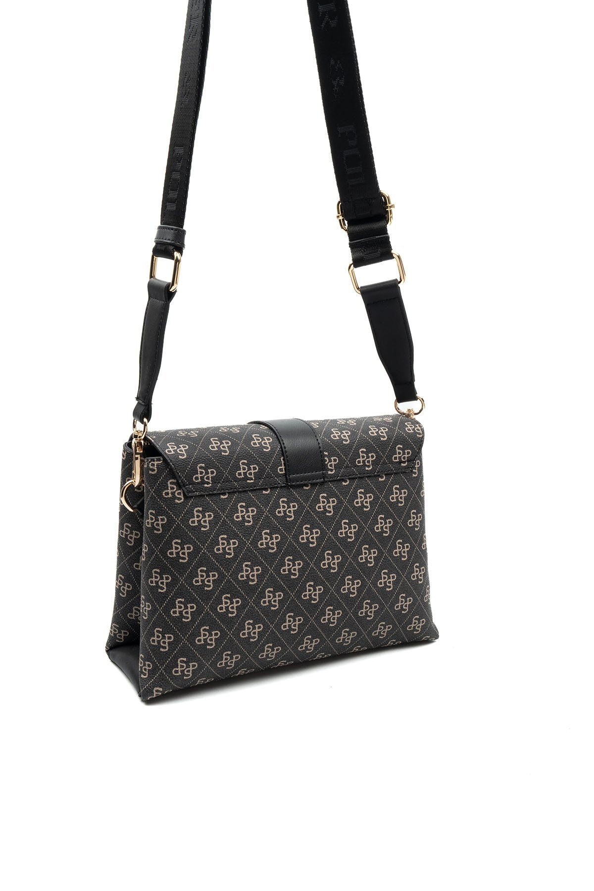 SP1275 Kadın Çapraz Çanta Monogram Füme-Siyah