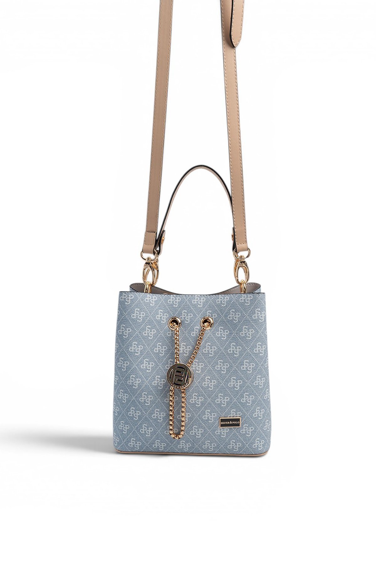 SP967 Kadın Çapraz Çanta Monogram Mavi-Ten