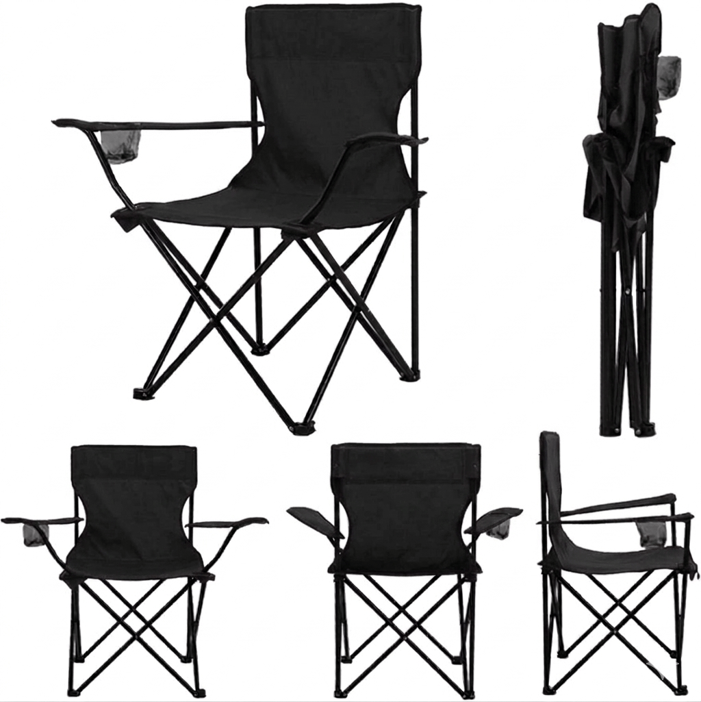 2 Sandalyeli Katlanır Kamp Masa Sandalye Seti 60x45 cm 3 Parça