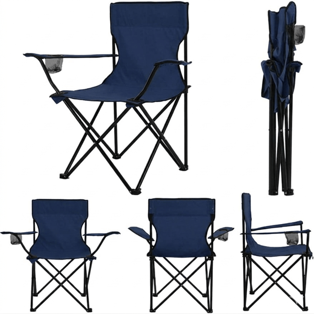 2 Sandalyeli Katlanır Kamp Masa Sandalye Seti 60x45 cm 3 Parça