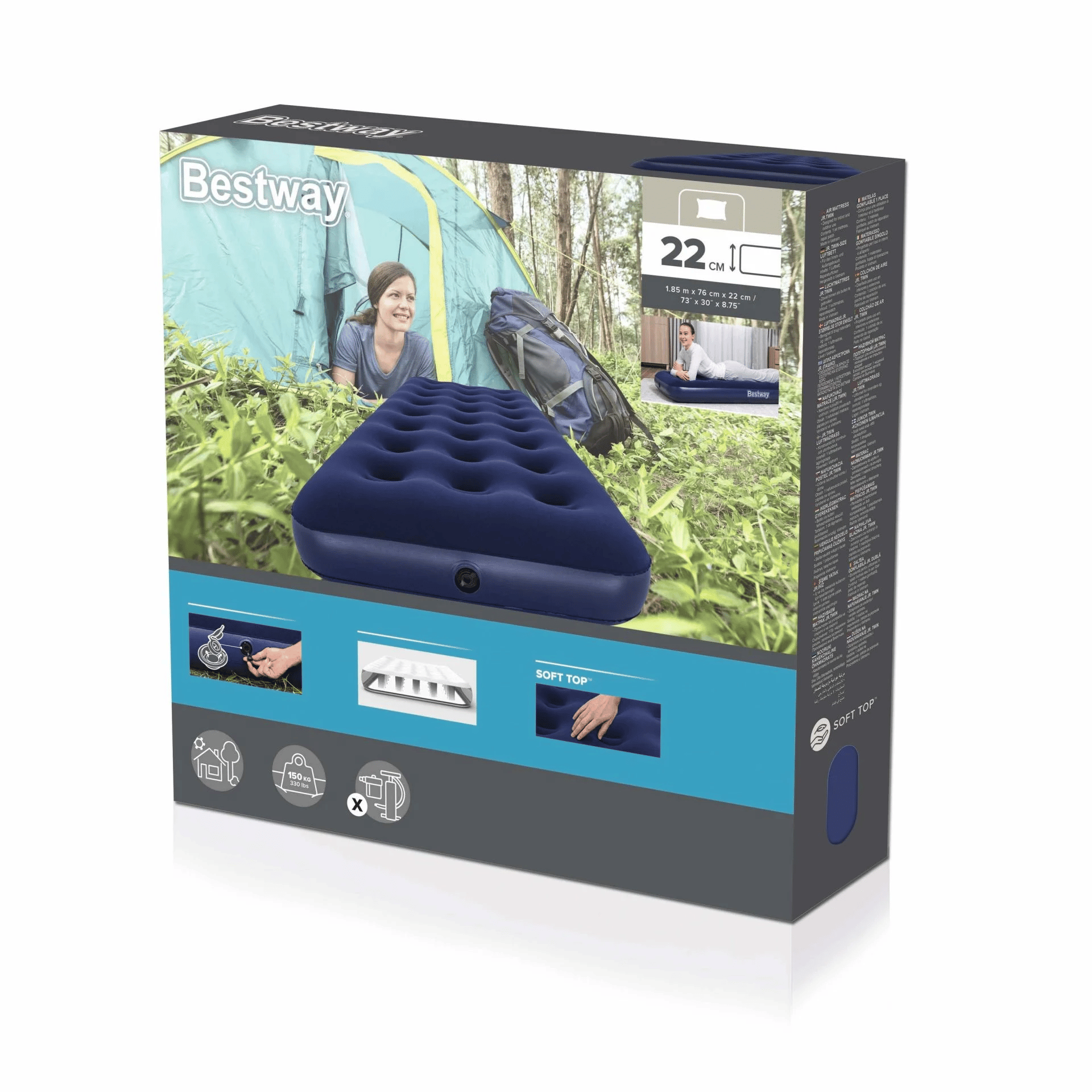 Bestway 67000 Tek Kişilik Şişme Yatak 185x76x22 cm – Kamp ve Misafir Yatağı