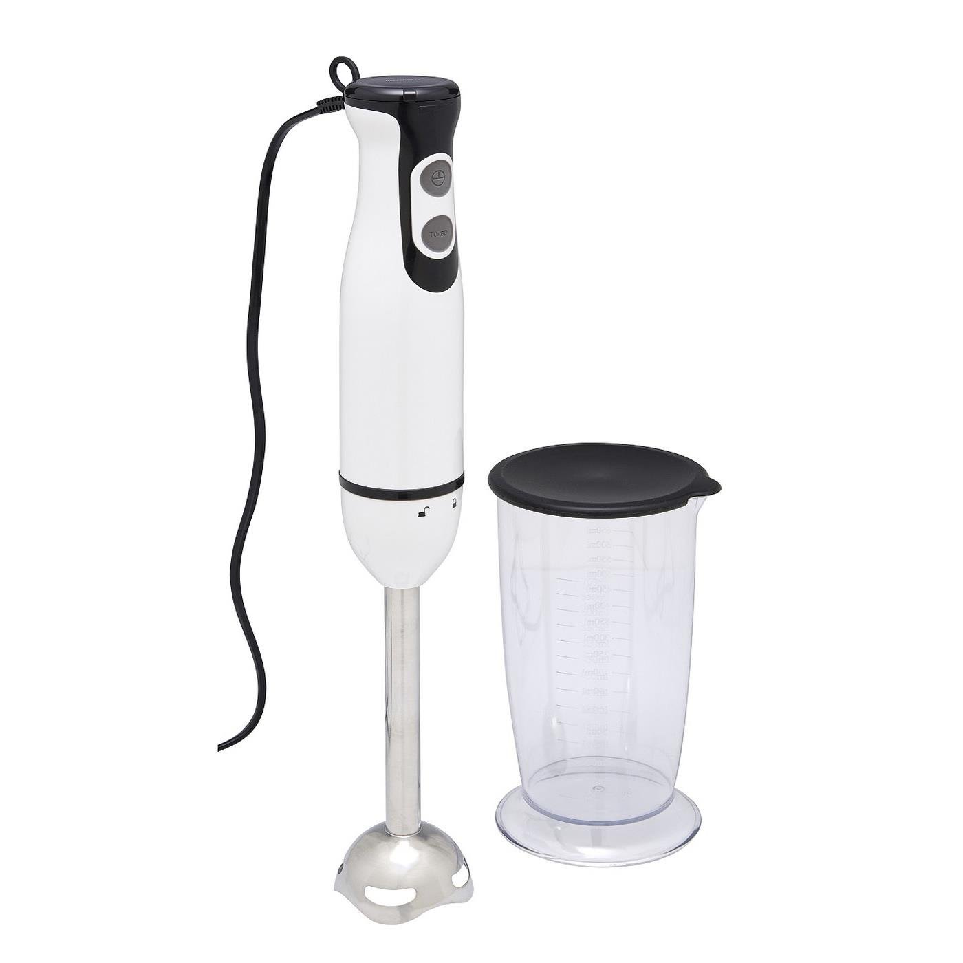 Ideenwelt 600W El Blenderi – Kademesiz Hız, Turbo Tuşu, Paslanmaz Çelik Başlık, 700 ml Kapaklı Karıştırma Bardağı