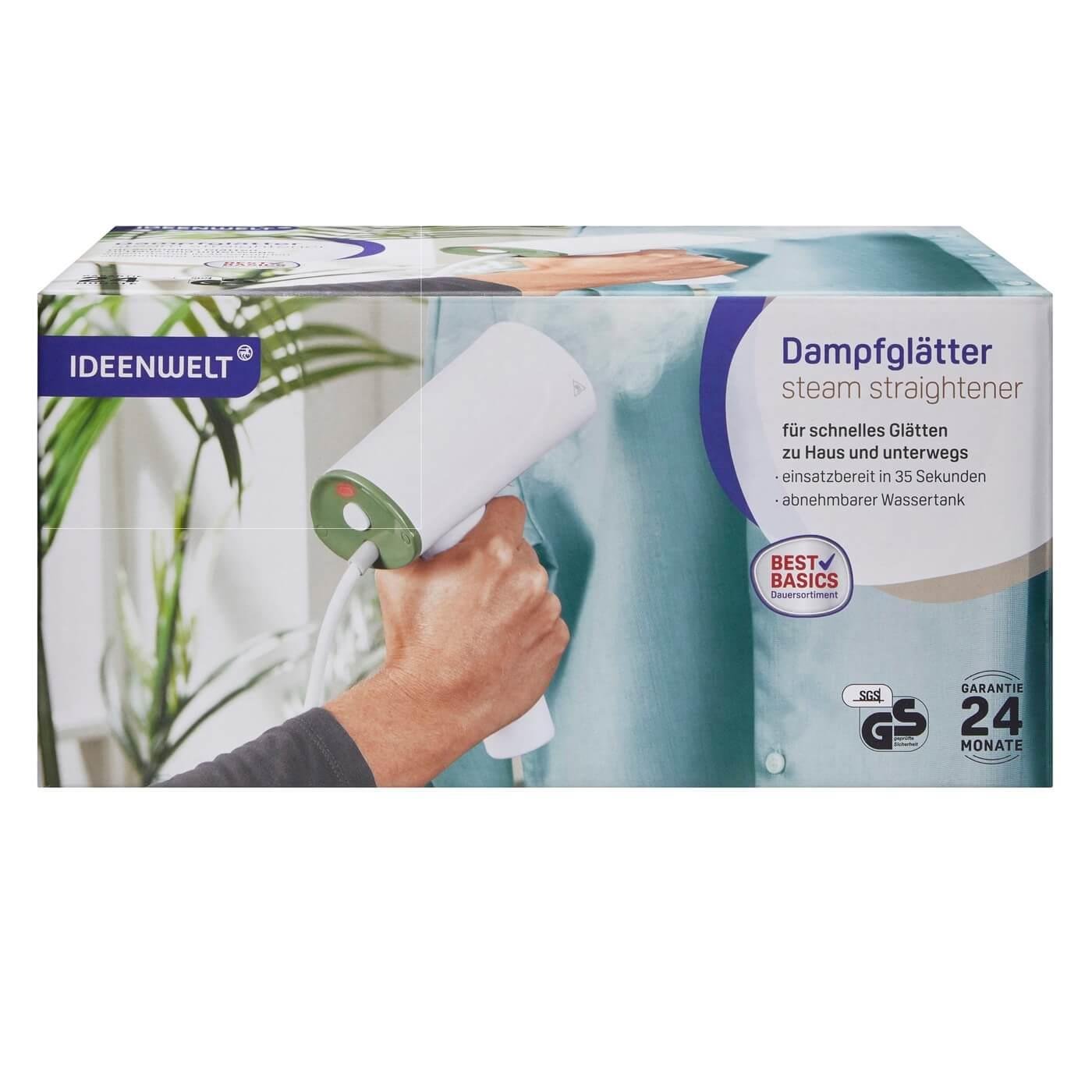 Ideenwelt Buharlı Dikey Ütü – 1000W, 35 Saniyede Hazır, 110 ml Hazne, 1.9 m Kablo (Seyahat Tipi)