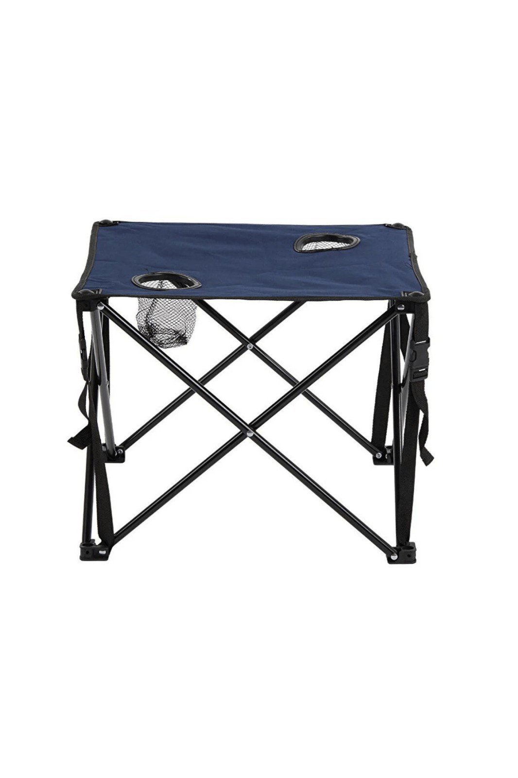 Katlanır Kamp Masa Sandalye Seti – 2 Bordo Sandalye ve Mavi 47 cm Masa