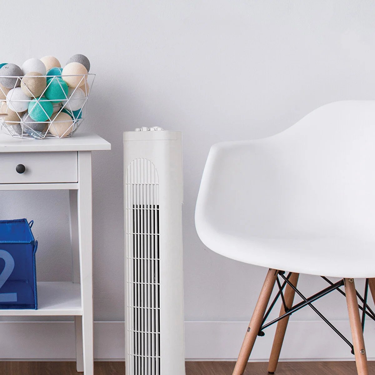 Kule Tipi Zaman Ayarlı Vantilatör 50W Beyaz