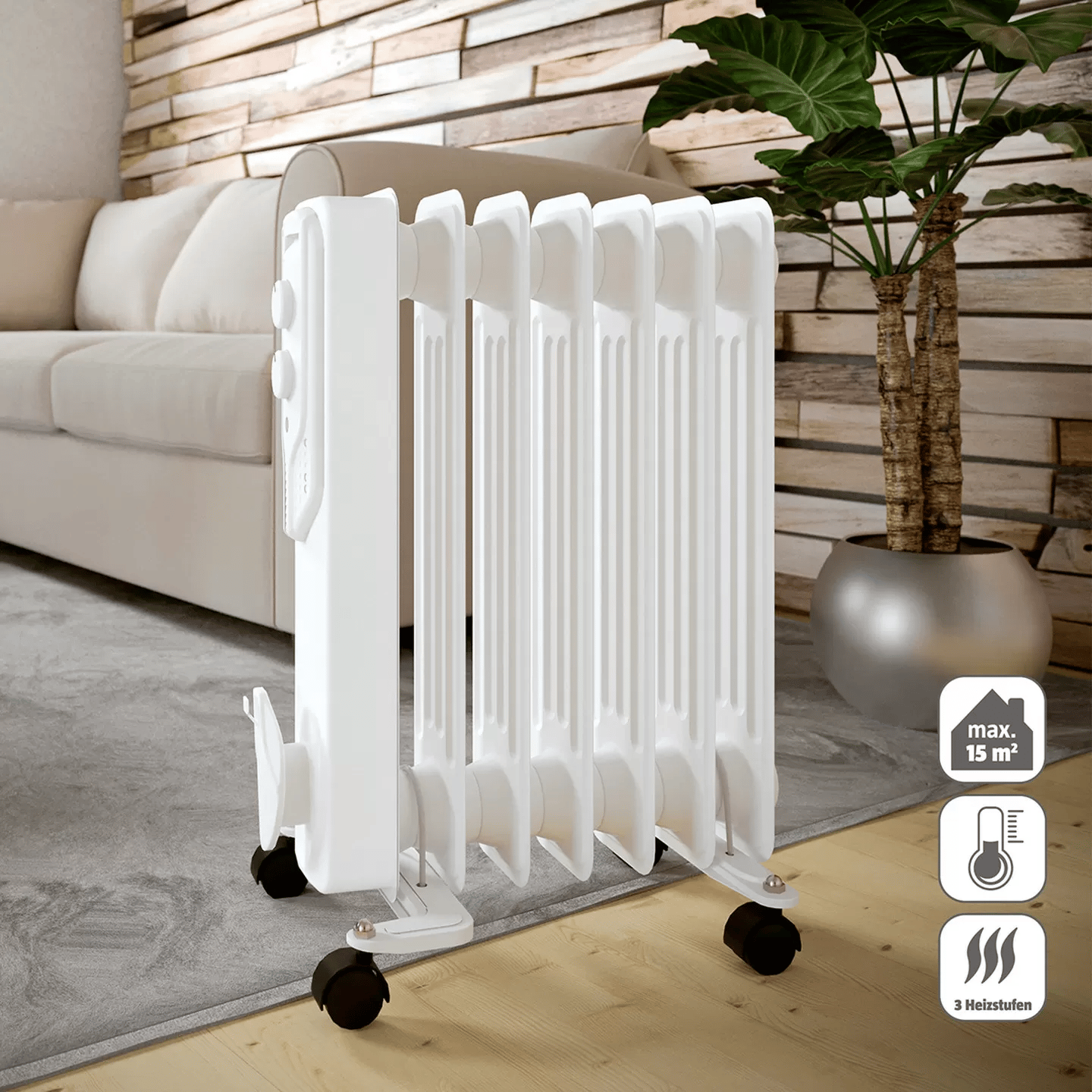 Voltomat 1500W 7 Dilim Yağlı Radyatör – Termostatlı Sessiz Elektrikli Isıtıcı
