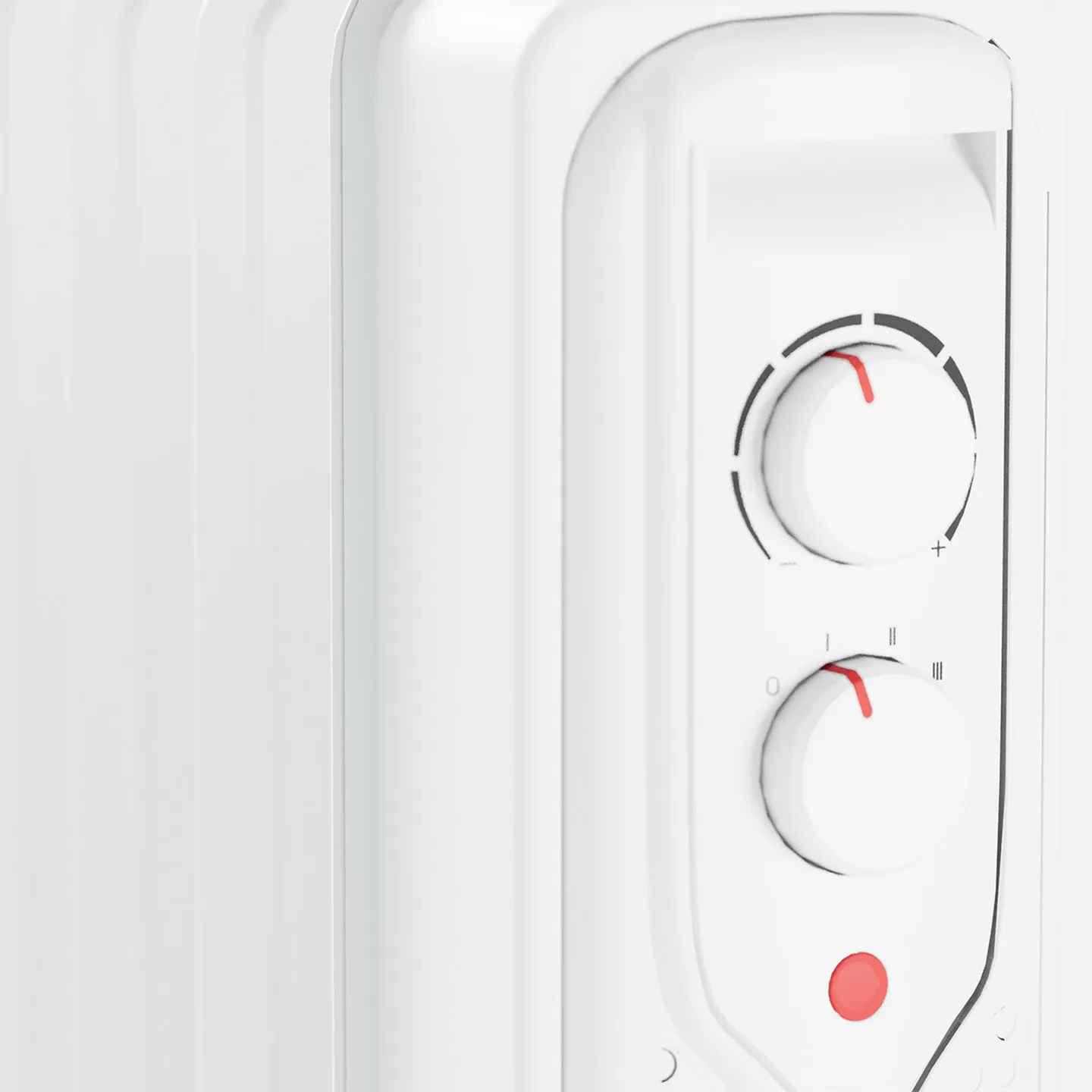 Voltomat 2000W Termostatlı Yağlı Radyatör – 9 Dilim, 3 Kademe (800/1200/2000W), Tekerlekli, Beyaz (20 m²)