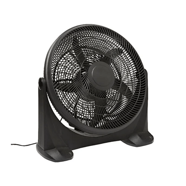Yer Tipi Siyah Vantilatör 50,8 cm – 90W, 180° Ayarlanabilir Başlık, Güçlü Hava Akışı