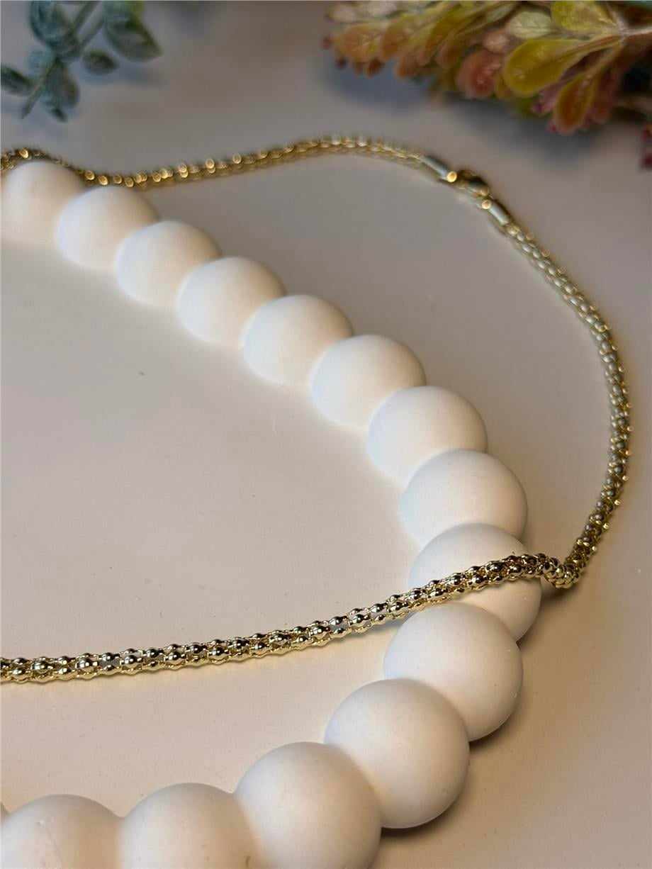 14k örgü zincir  kolye 45 cm 
