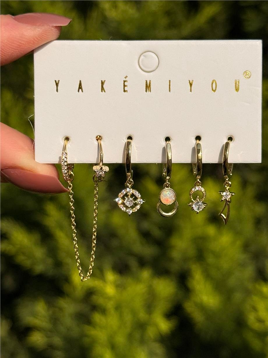 Ay Detay 6'lı Küpe Set