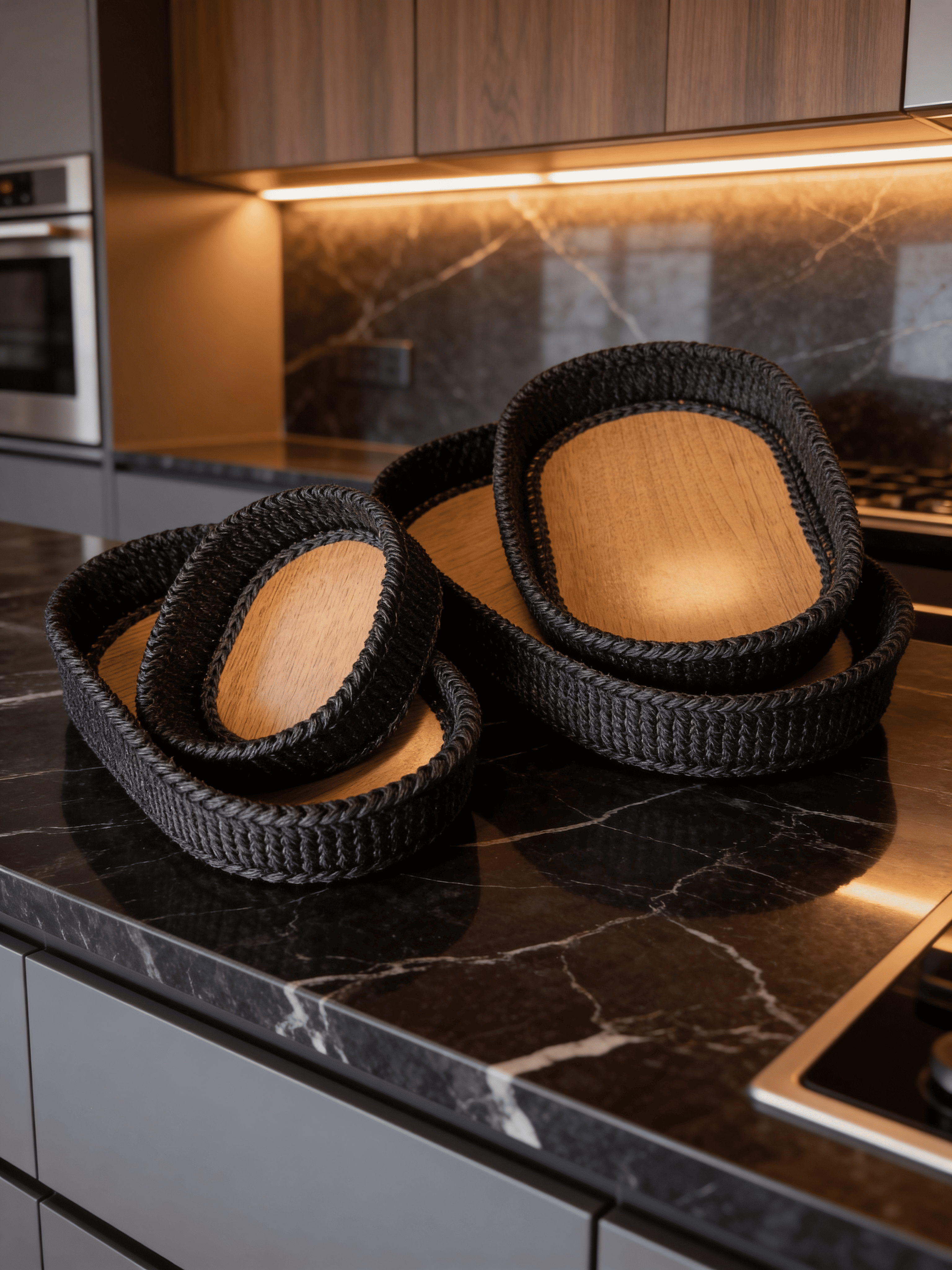 Oval Siyah Set