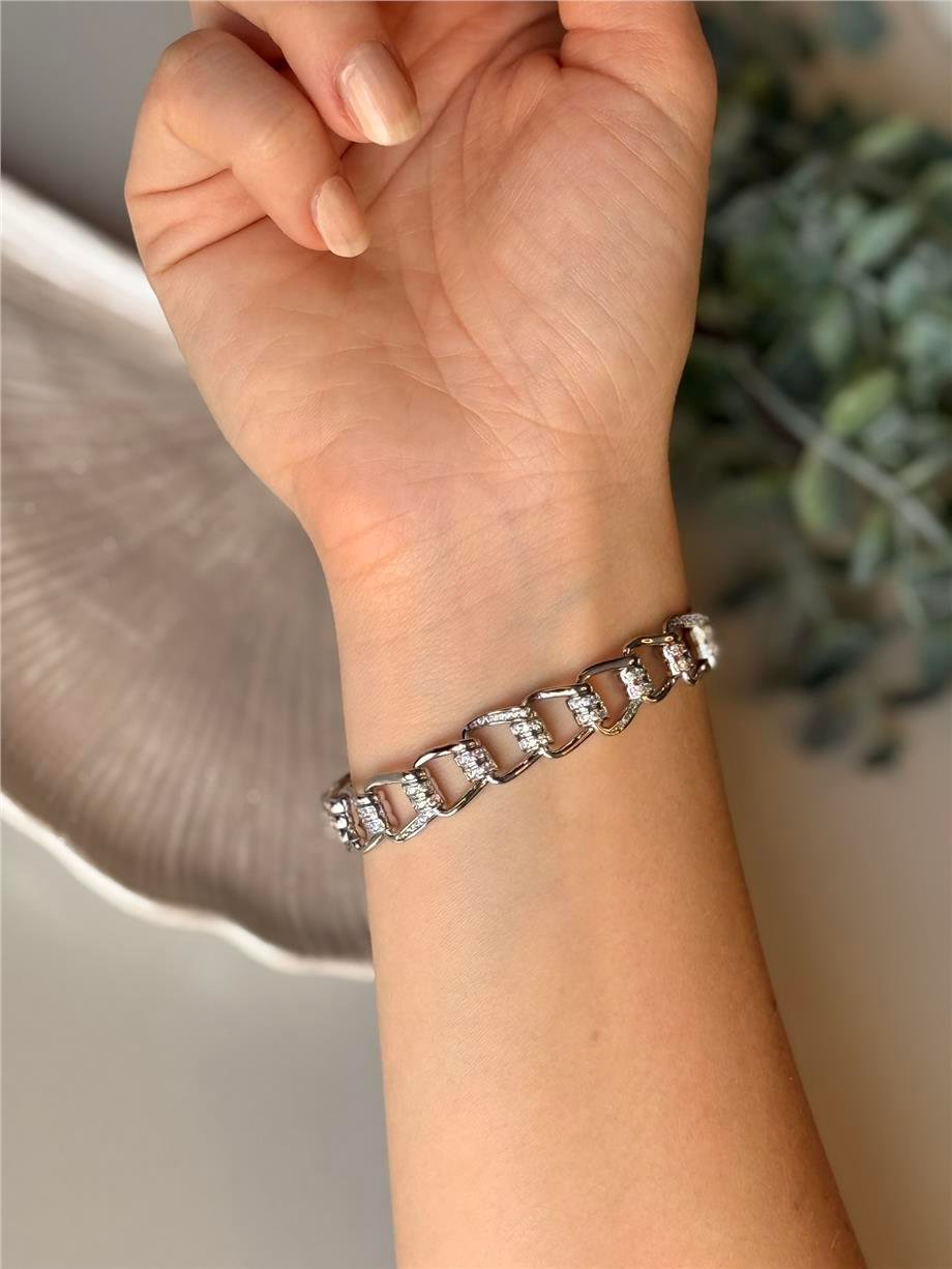 Silver Gömme taşlı Ayarlanabilir Xuping Bileklik