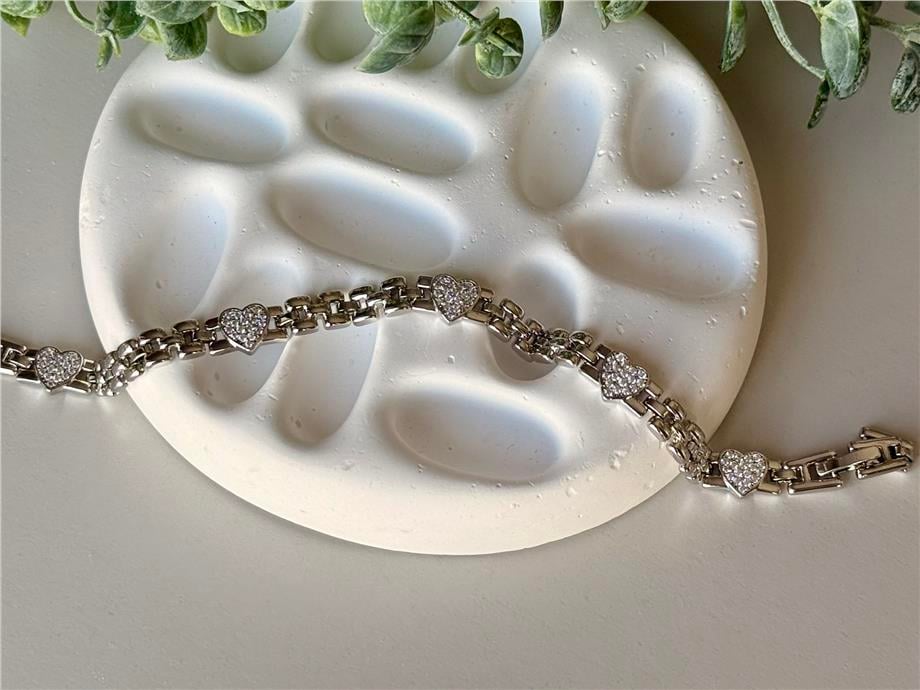 Silver Kalp Taşlı Hasır Ayarlanabilir Xuping Bileklik
