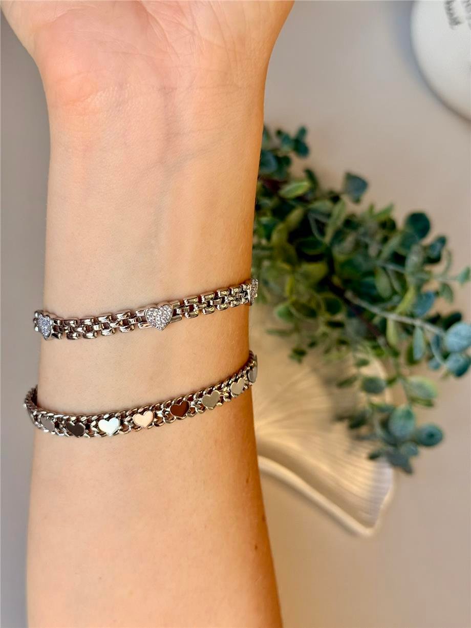 Silver Kalp Taşlı Hasır Ayarlanabilir Xuping Bileklik