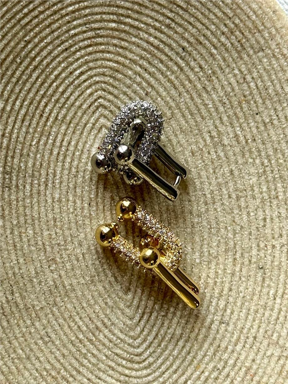 Zirkon Taşlı Marka Model Gold Küpe