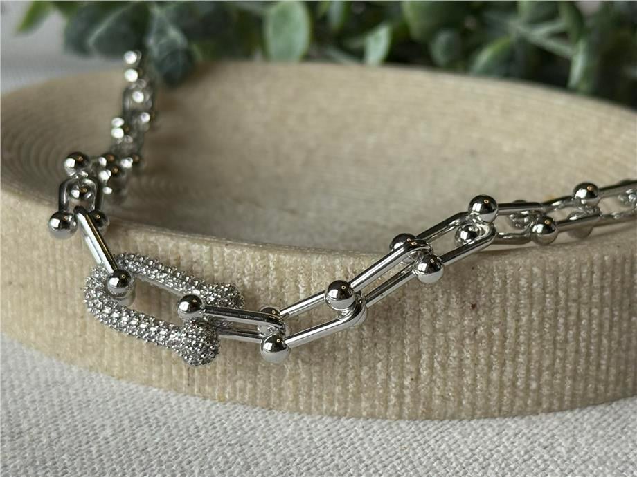 Zirkon Taşlı Marka Model Silver Kolye  