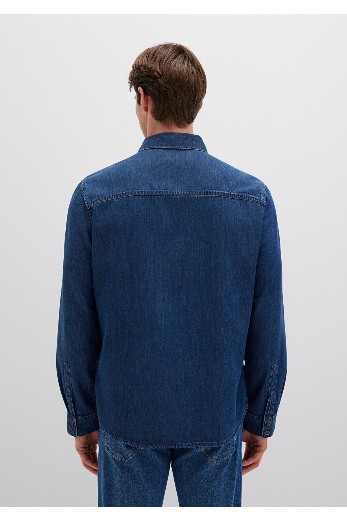 Roy Lux Black Koyu Indigo Mavisi Jean Gömlek Slim Fit / Dar Kesim 0210496-90767