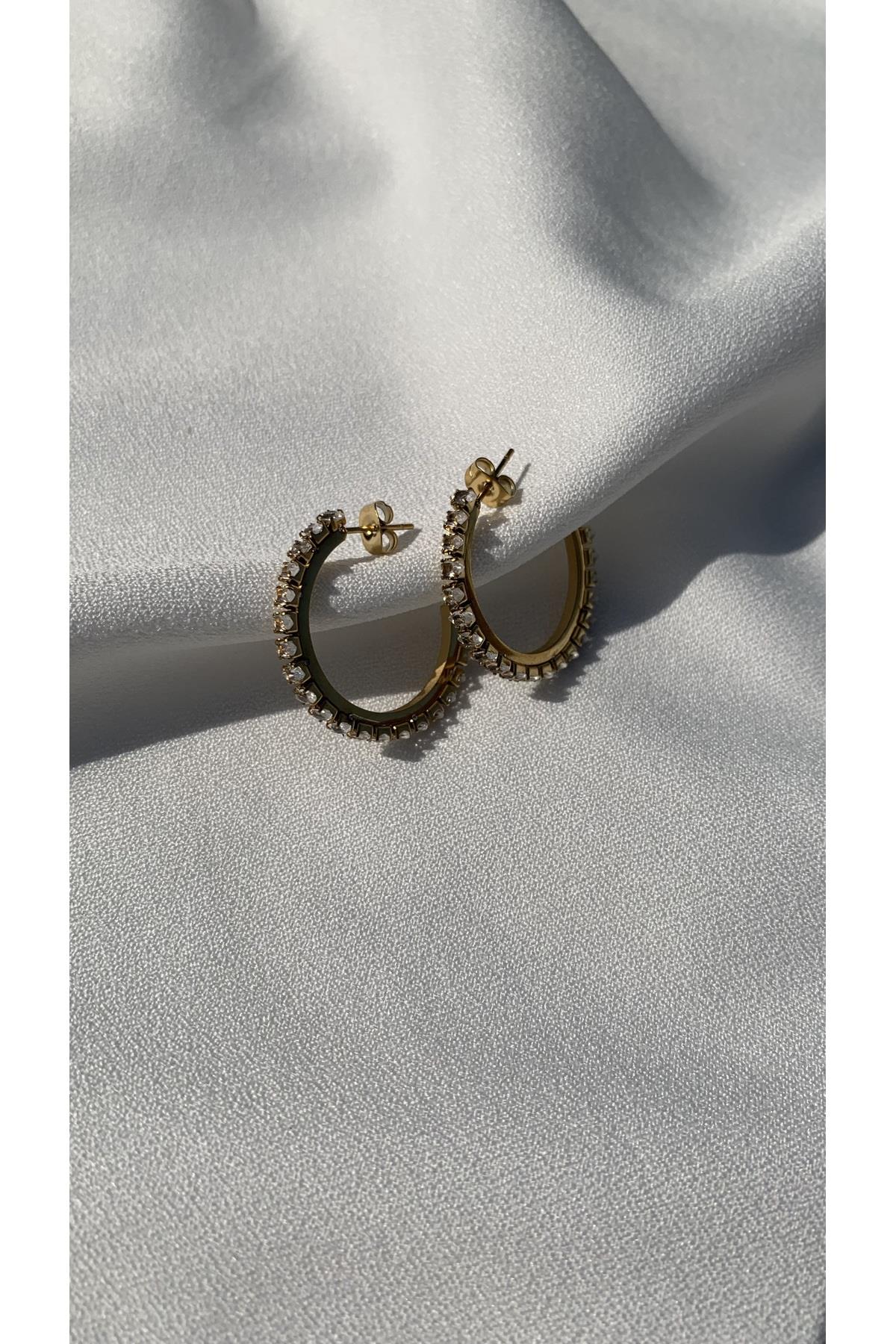 ÇELİK GOLD TASARIM HALKA KÜPE