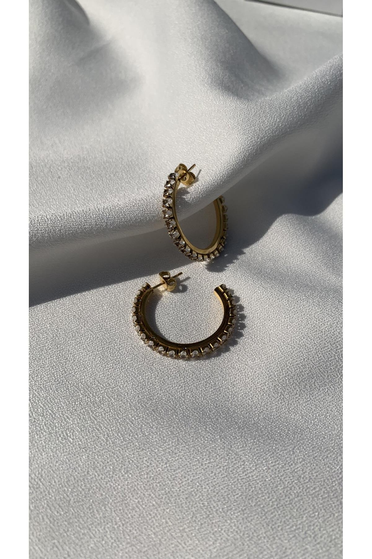 ÇELİK GOLD TASARIM HALKA KÜPE
