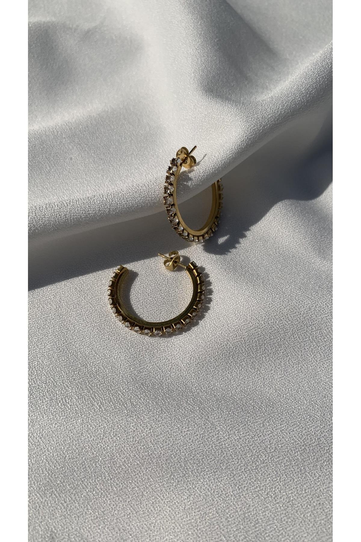ÇELİK GOLD TASARIM HALKA KÜPE