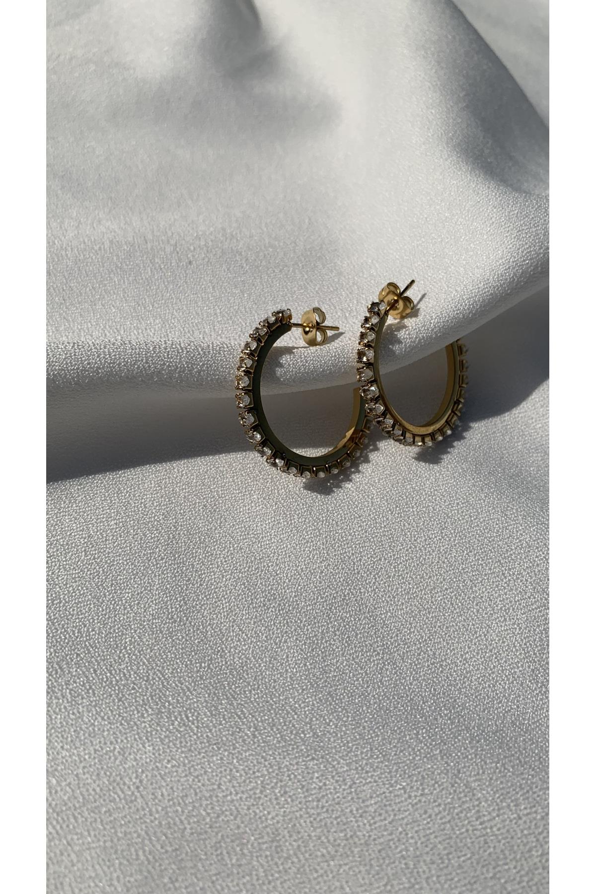 ÇELİK GOLD TASARIM HALKA KÜPE