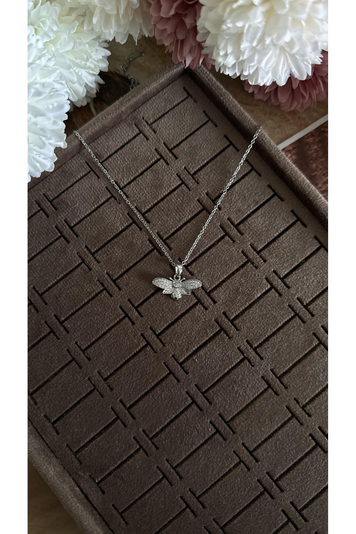 Çelik minimal arı kolye