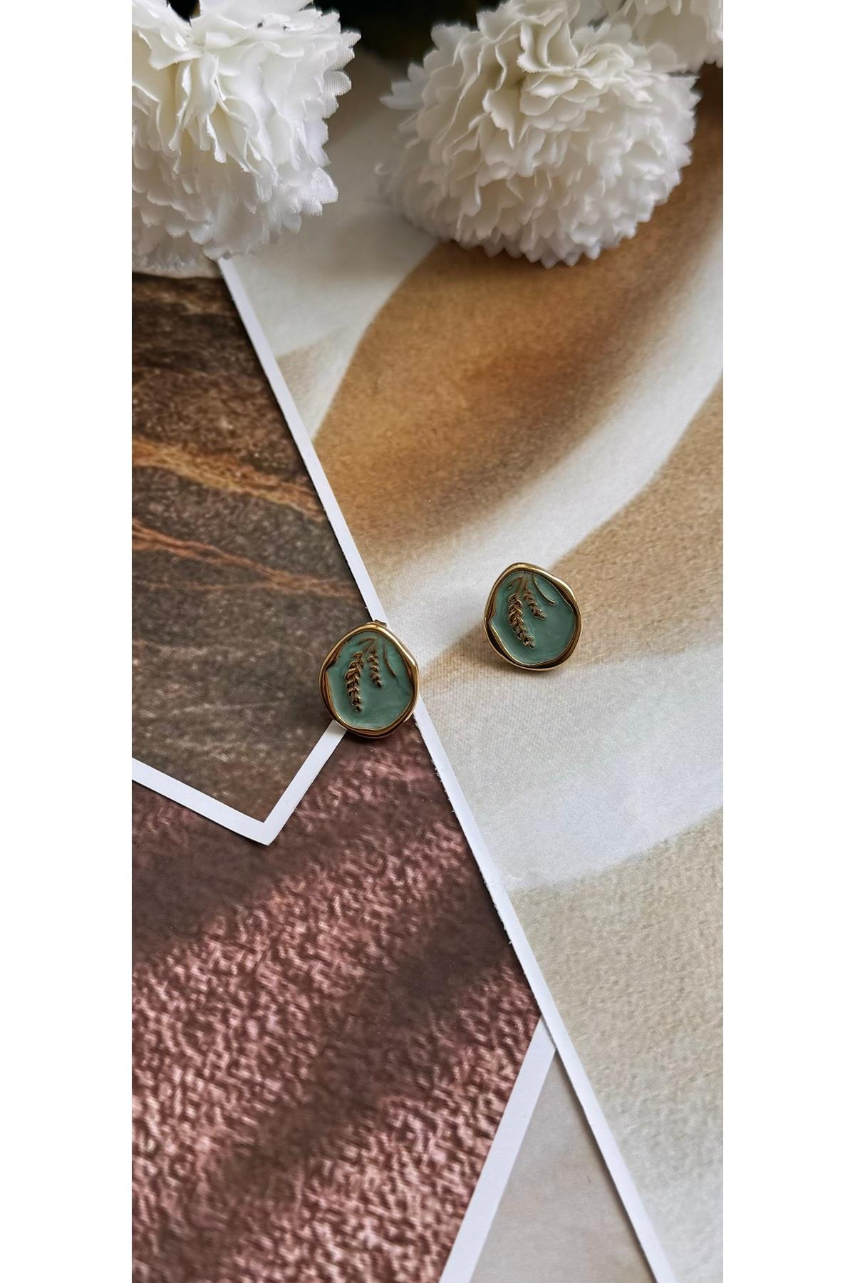 Çelik Minimal mavi yazlık pinterest küpe