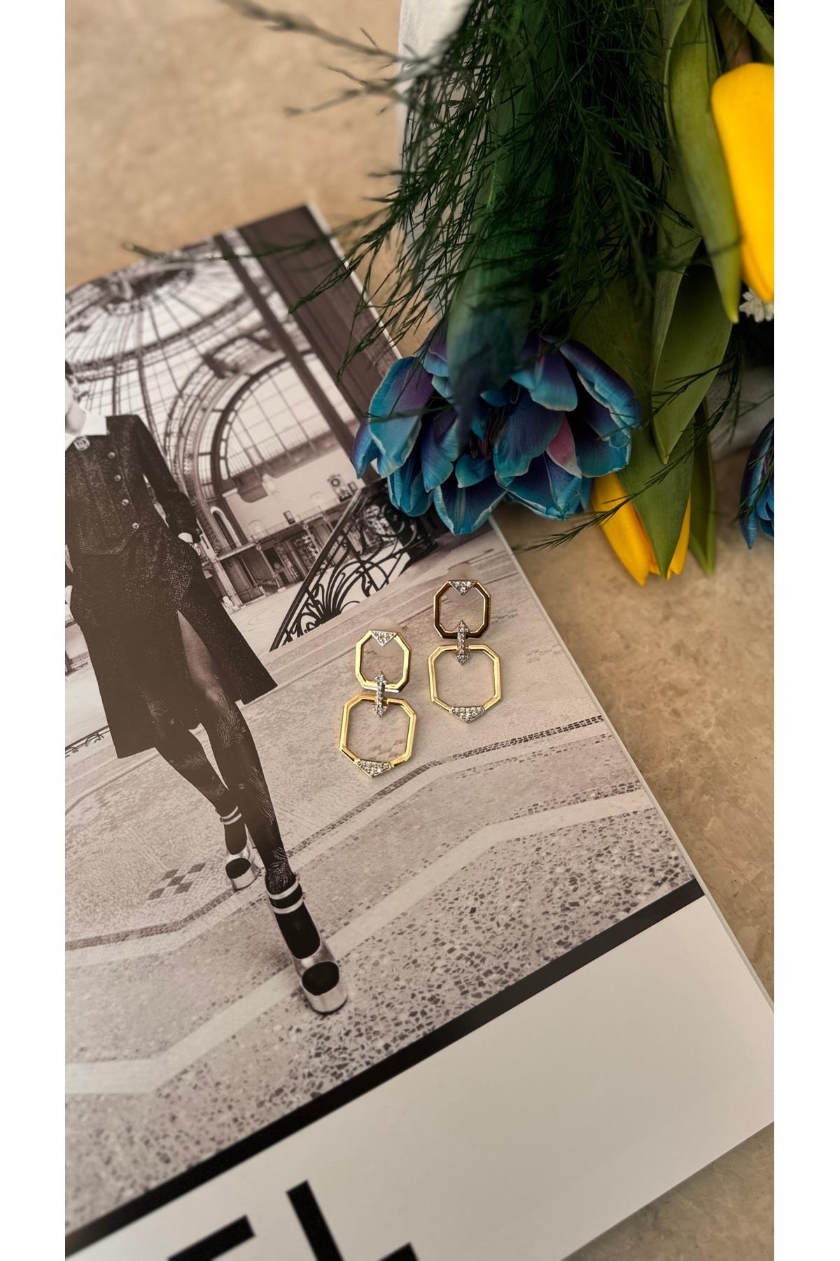 Gold pinterest küpe