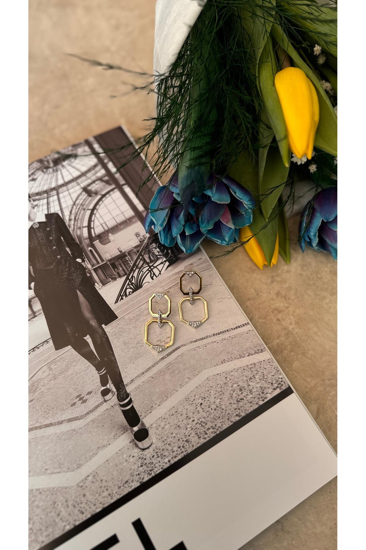 Gold pinterest küpe