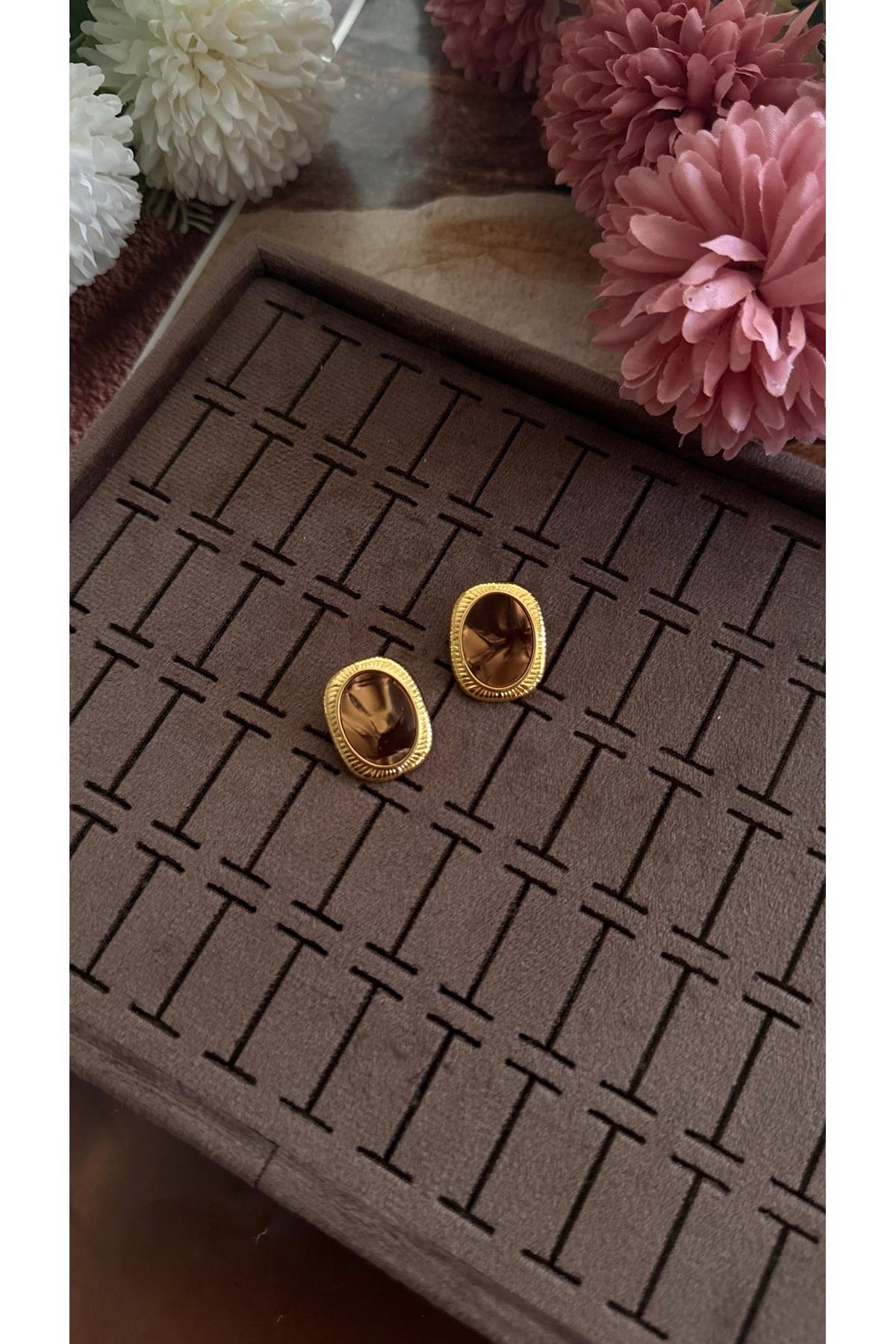 Gold vintage kahverengi plaka pinterest küpe