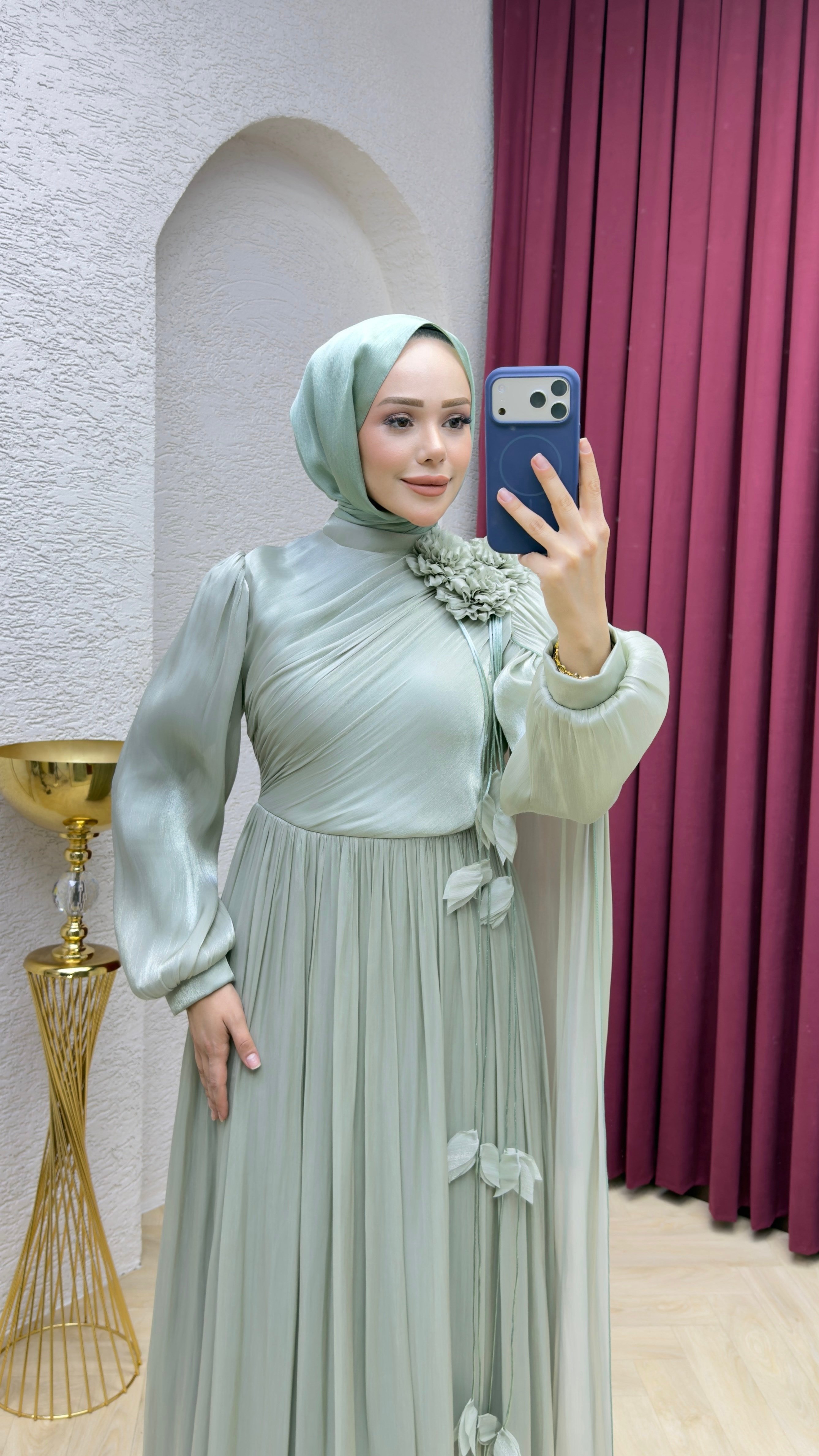 Alara Omuz Detaylı Abiye 1027 Mint