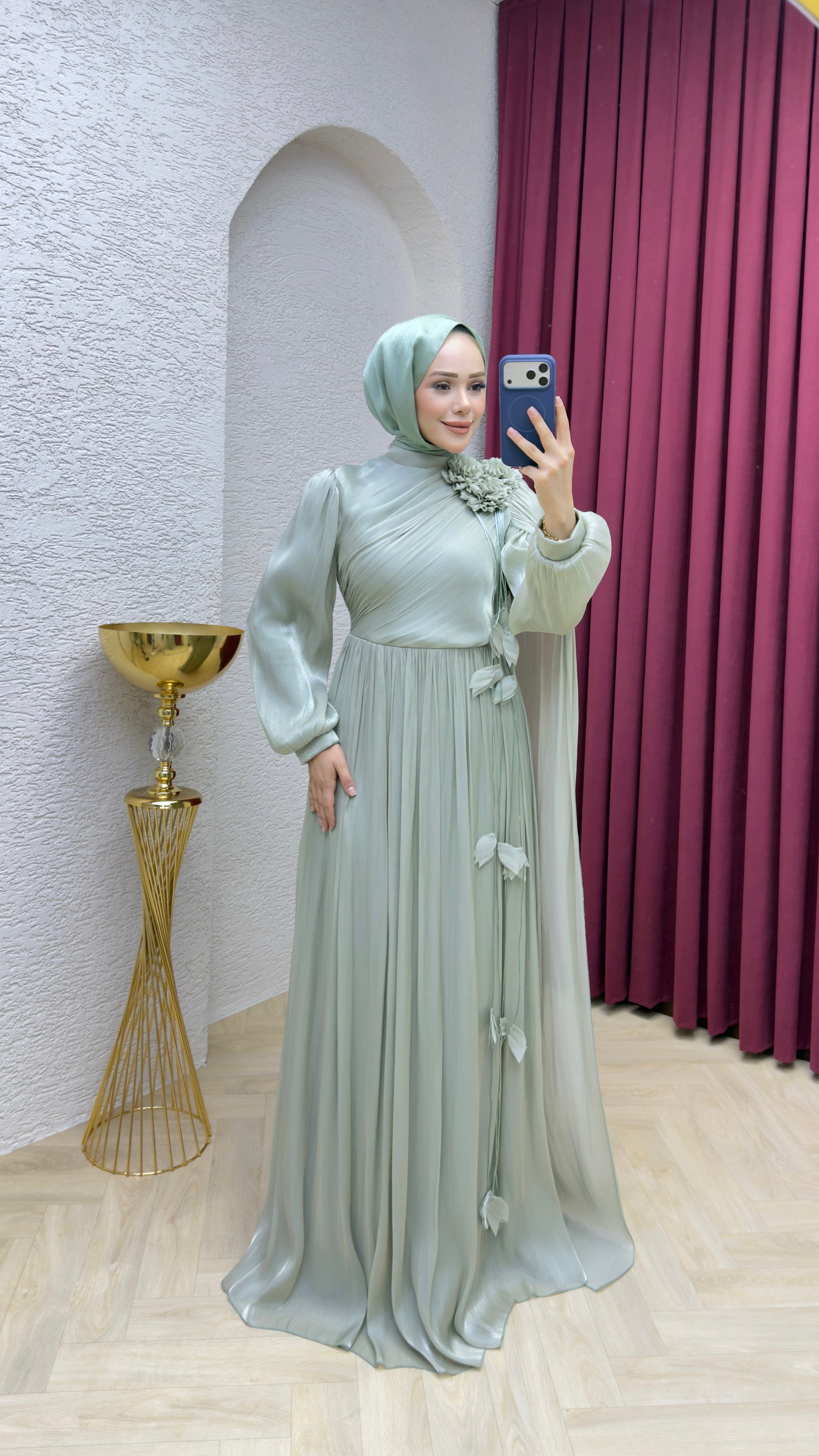 Alara Omuz Detaylı Abiye 1027 Mint