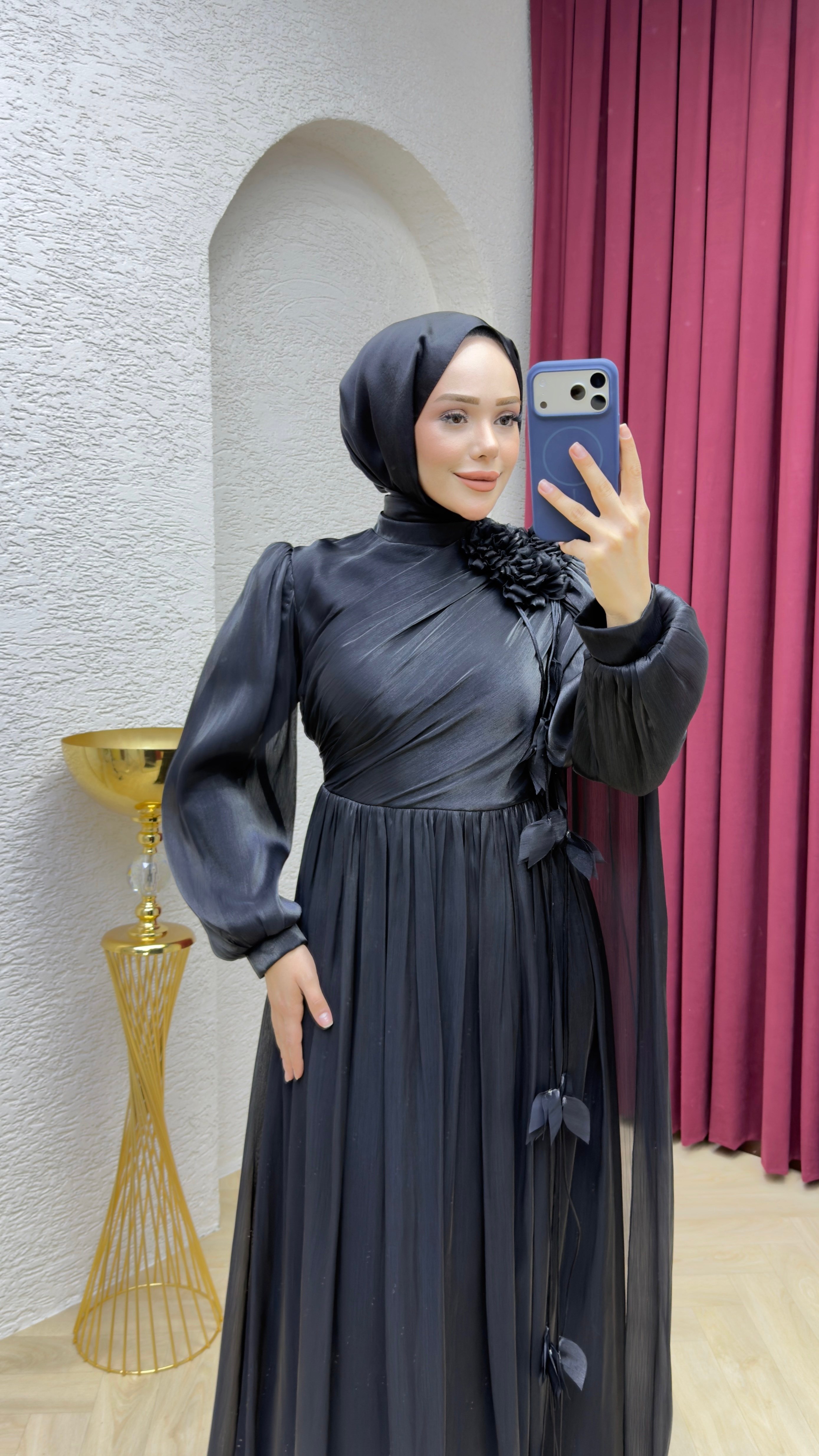Alara Omuz Detaylı Abiye 1027 Siyah