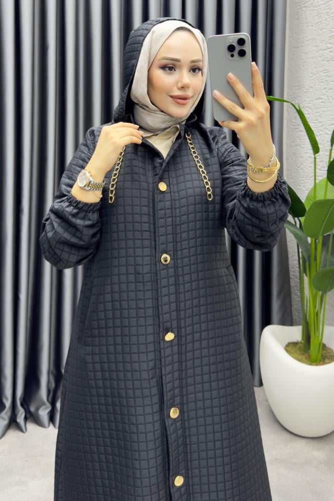 Başak Kapitone Kap | Siyah
