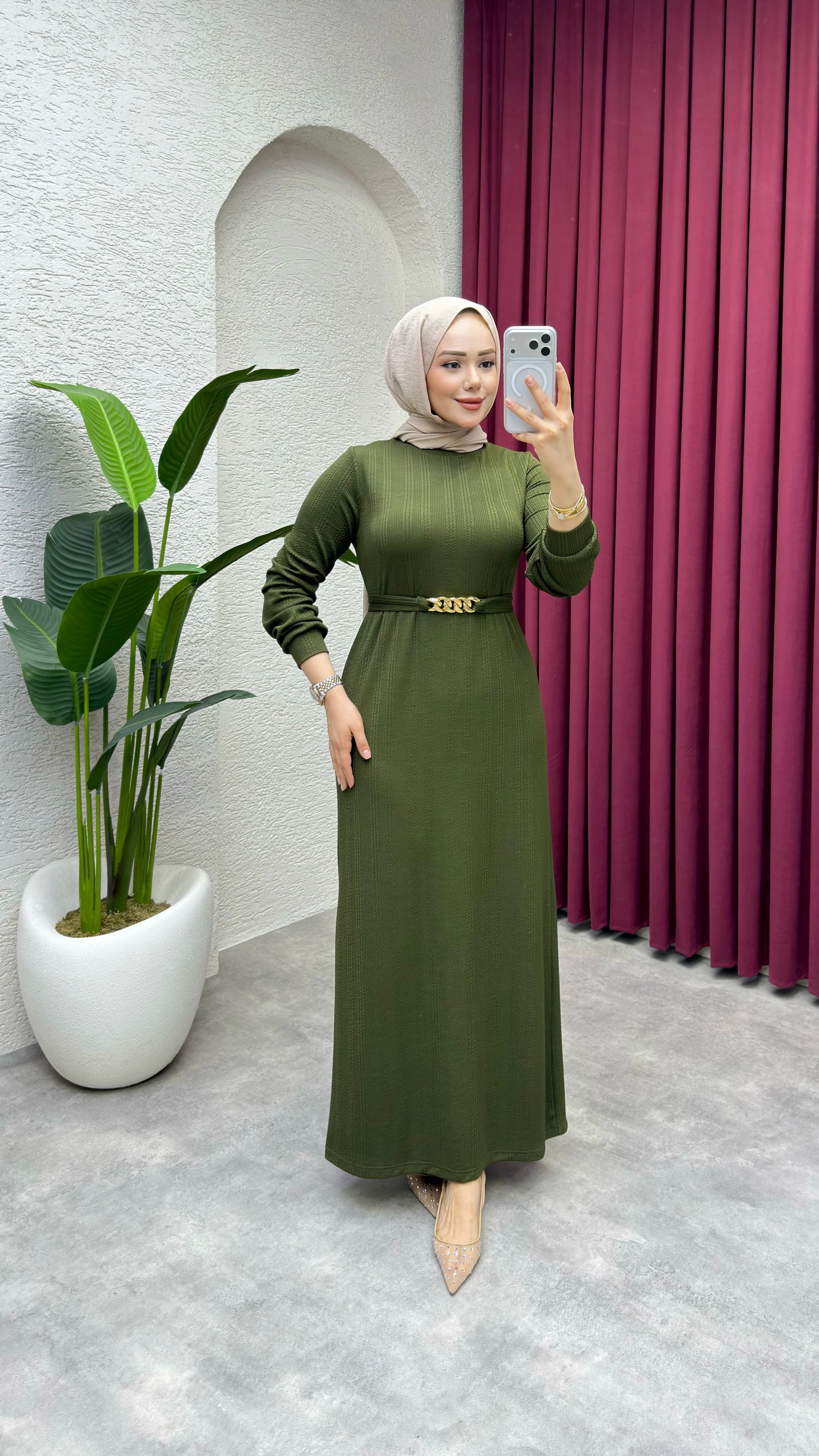 Beyza Elbise 3427 Haki