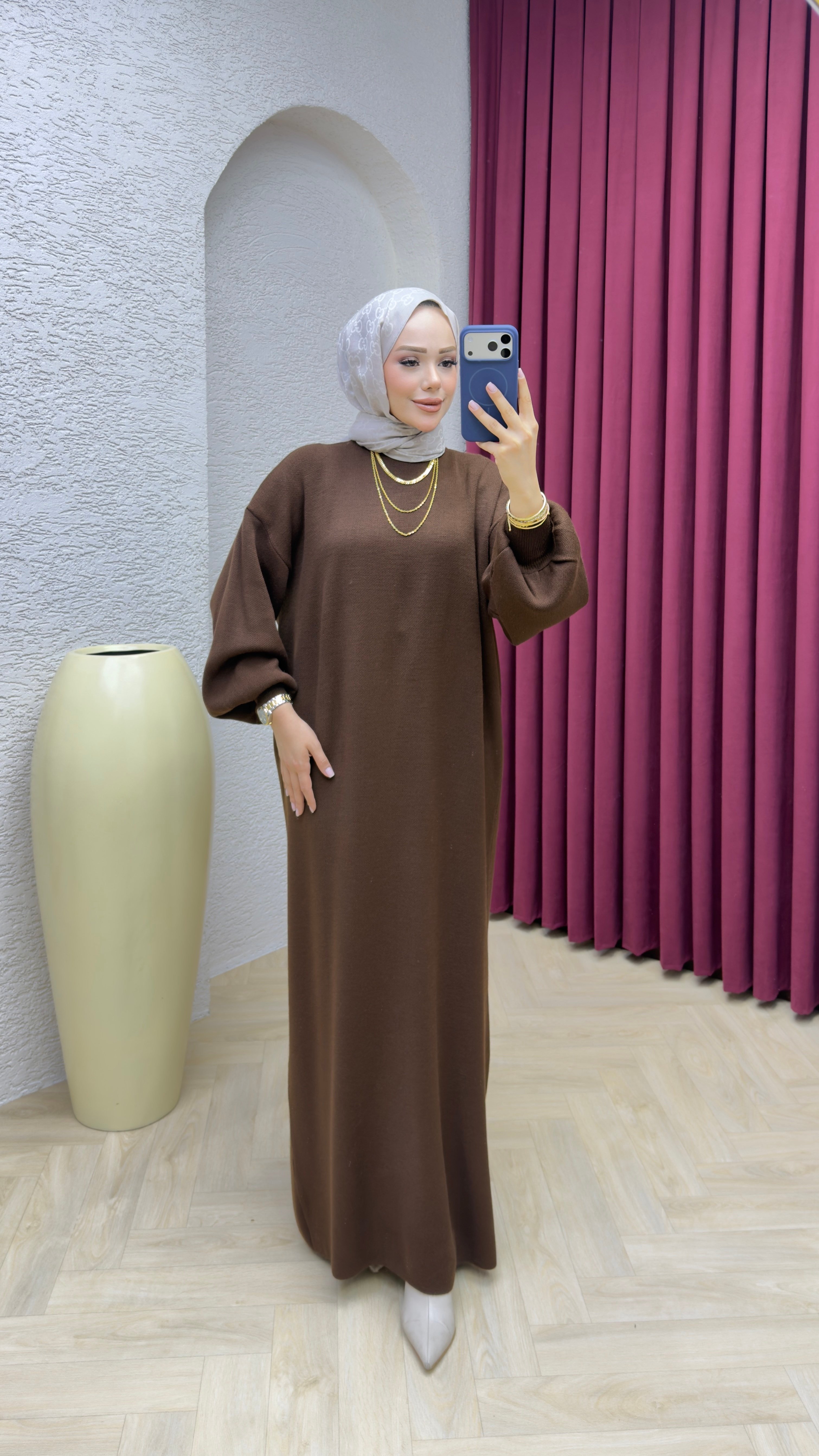 Buse Elbise 3048 Kahve