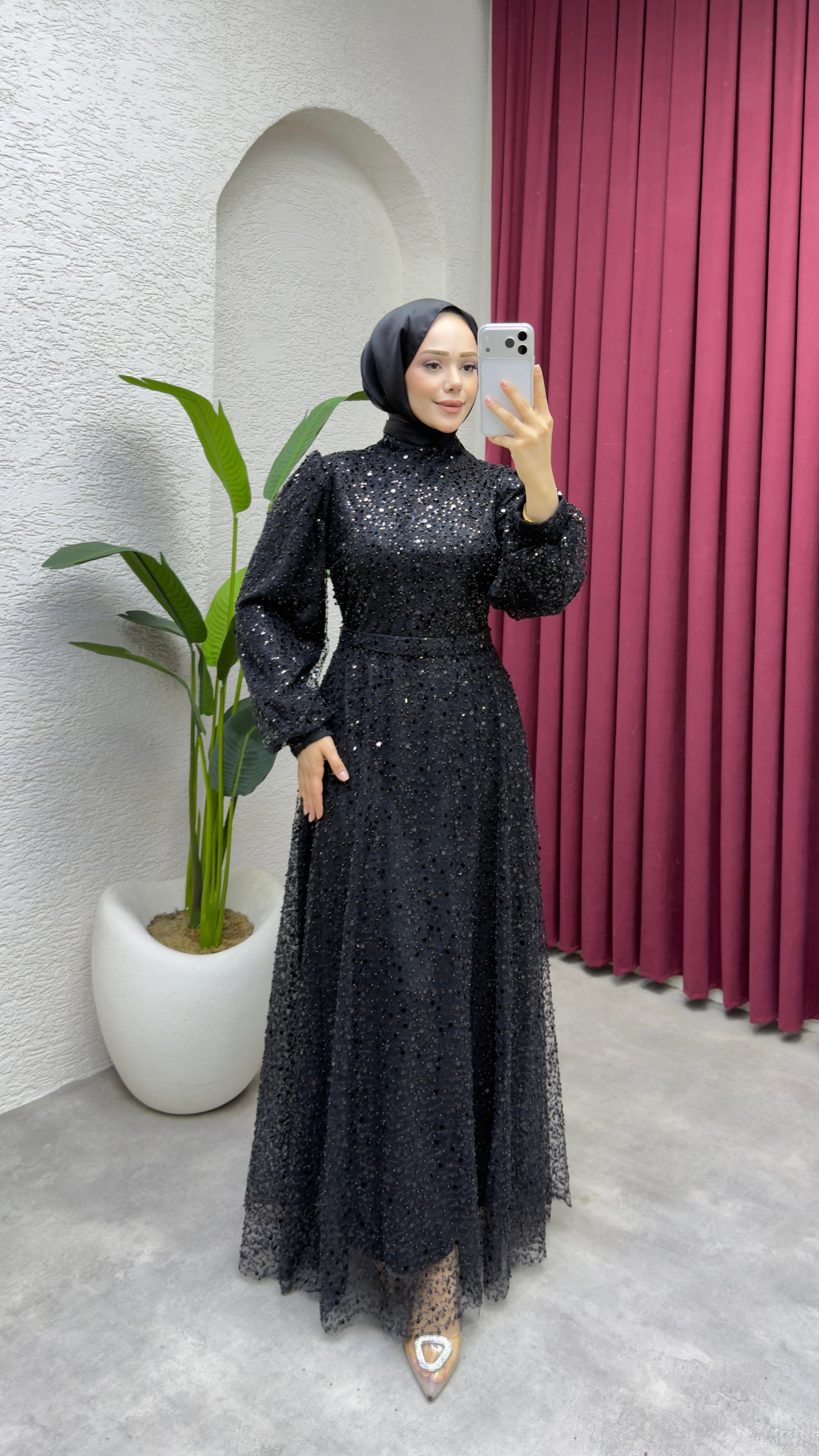 Maral Pullu Abiye 6653 Siyah