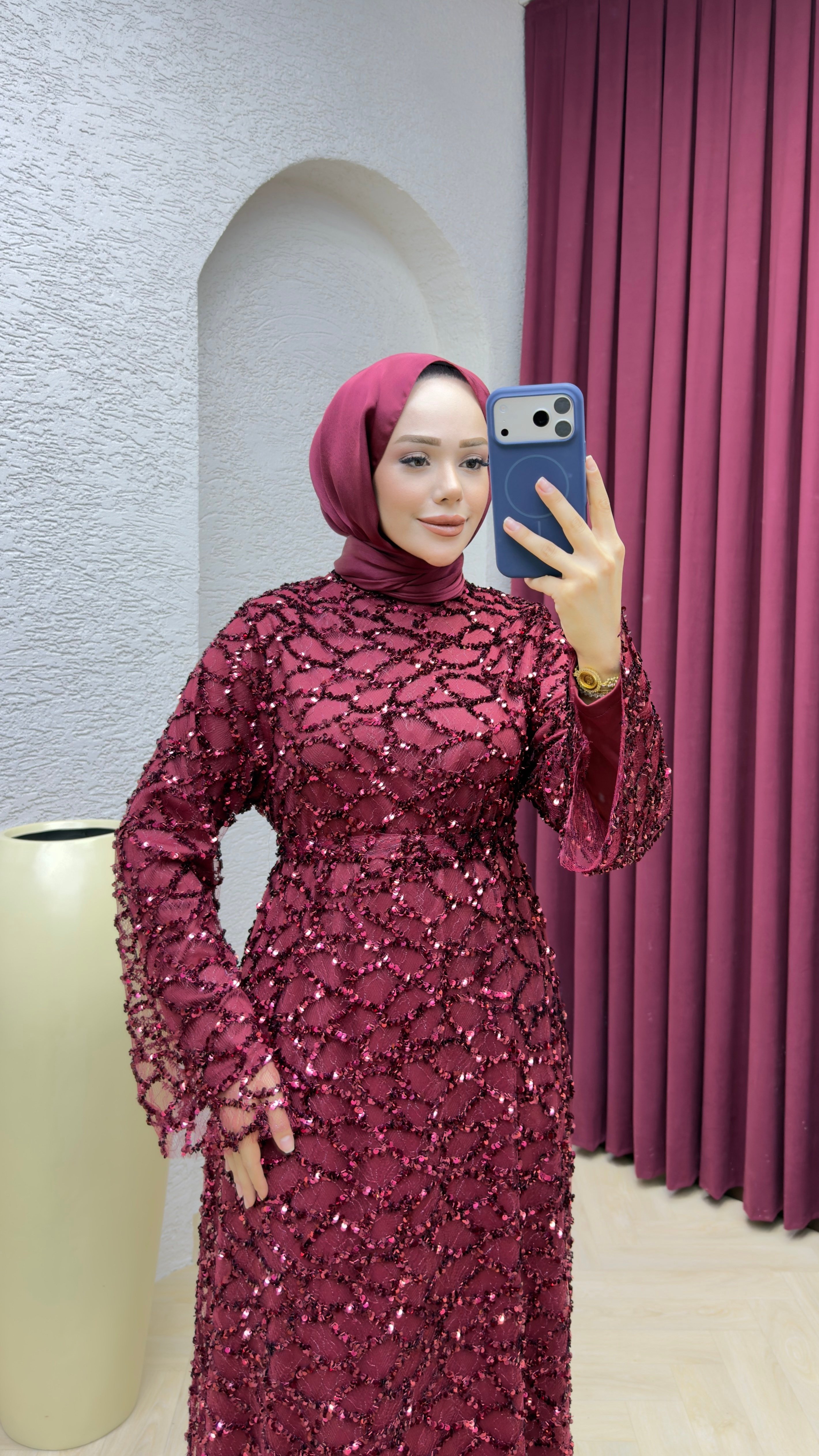 Meyra Payet Abiye 1036 Bordo