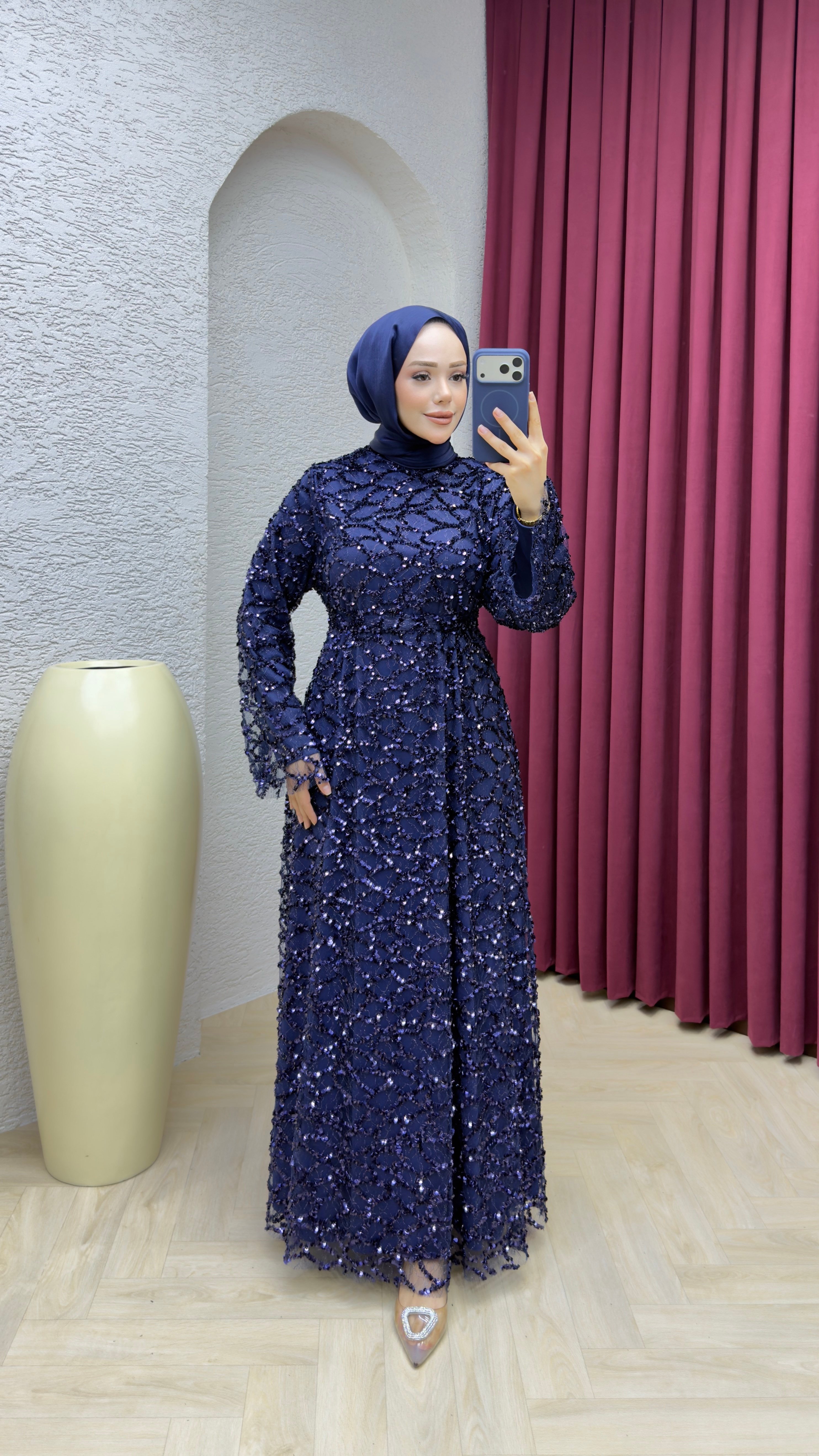 Meyra Payet Abiye 1036 Lacivert