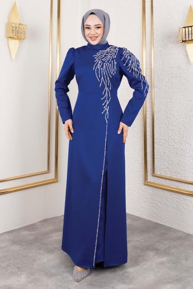 Omuzu Taşlı Krep Abiye | Saks