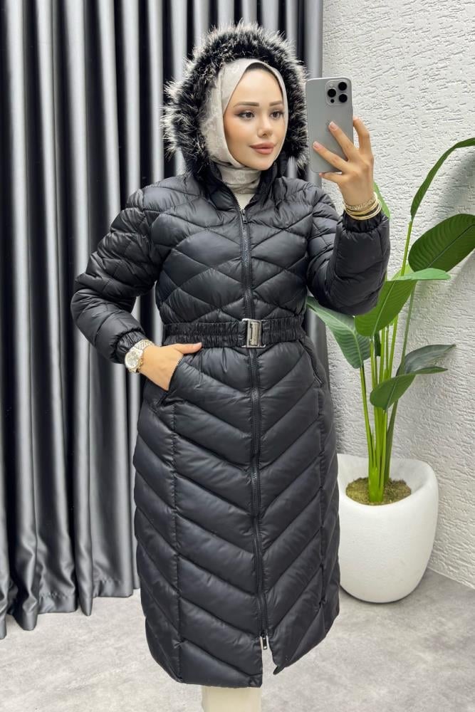Royal Kapitone Şişme Mont | Siyah