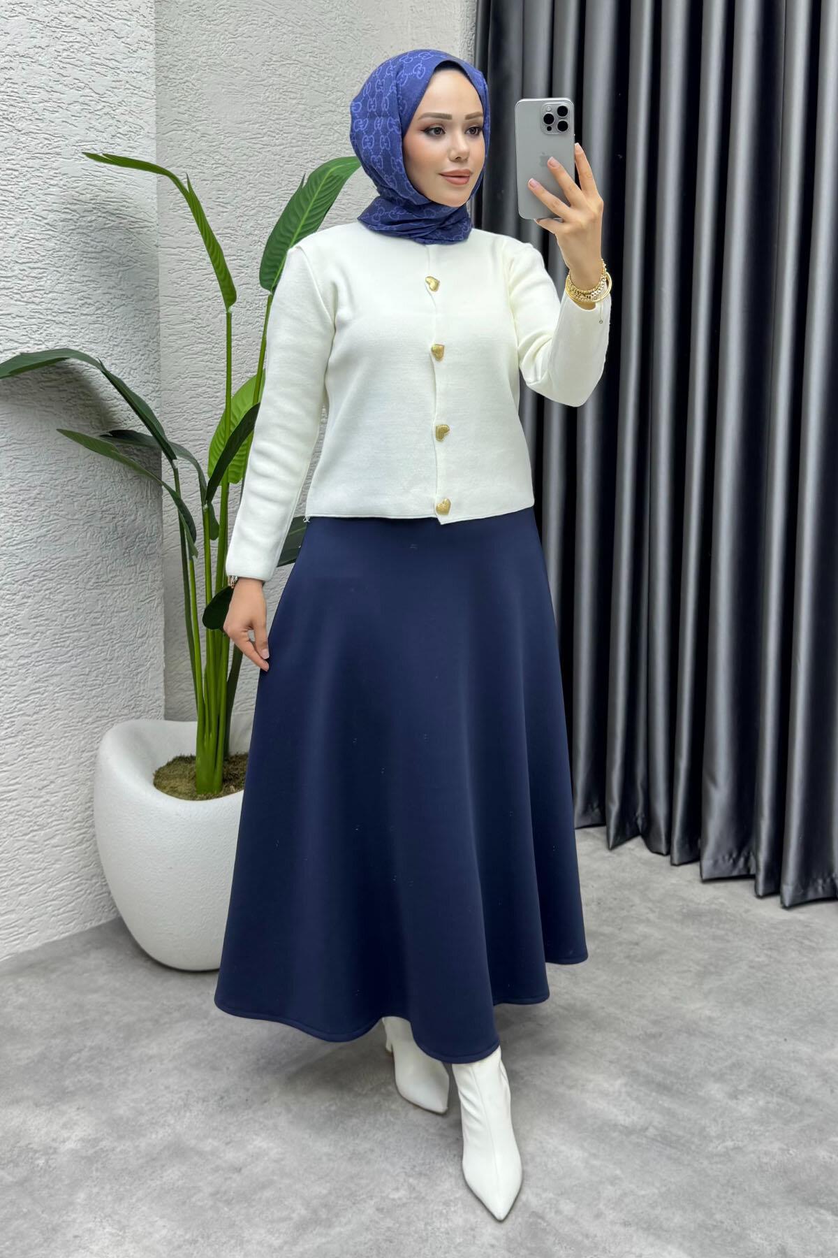 Scuba Mevlana Etek | Lacivert