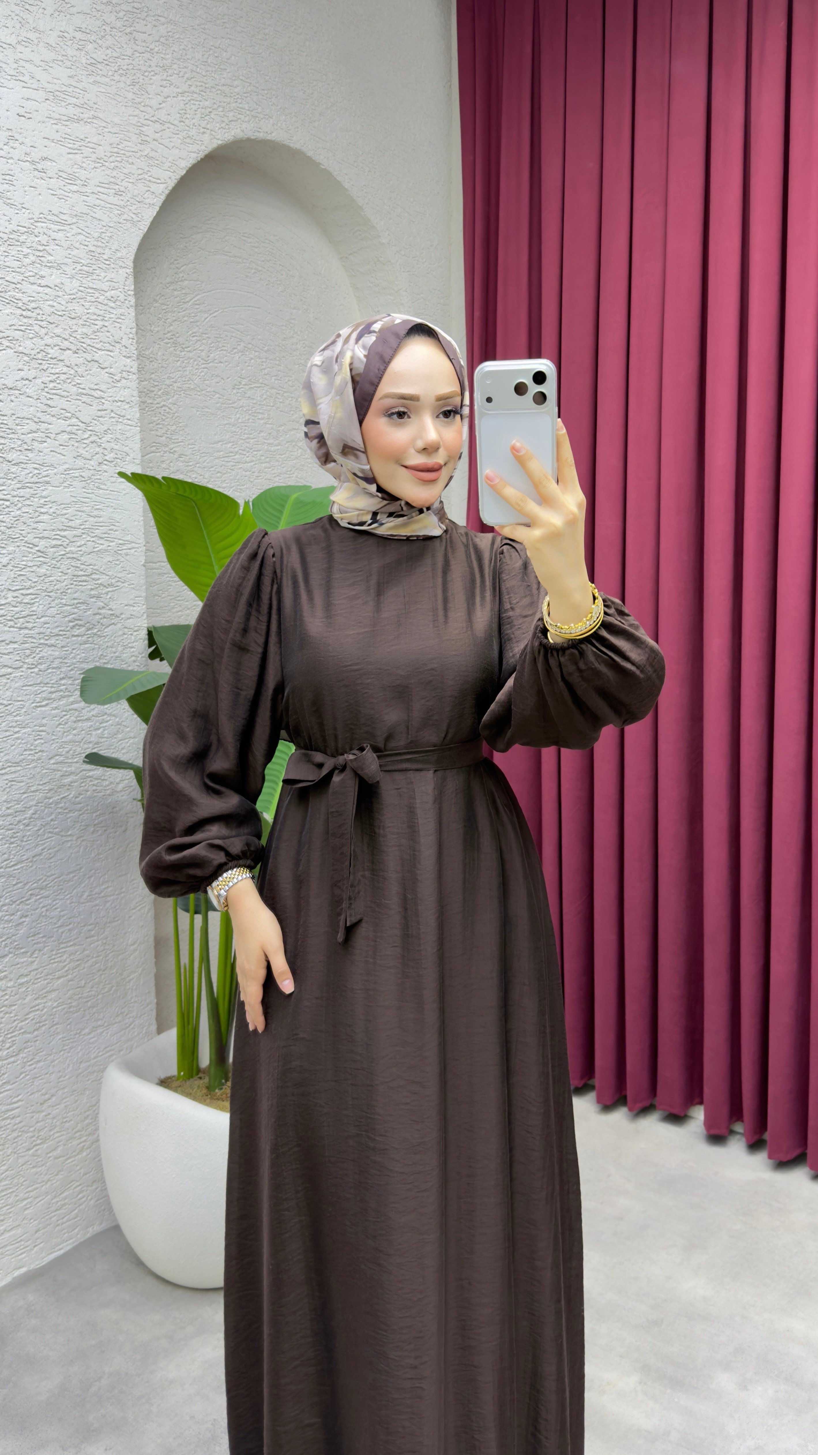 Selin Elbise 1025 Kahverengi
