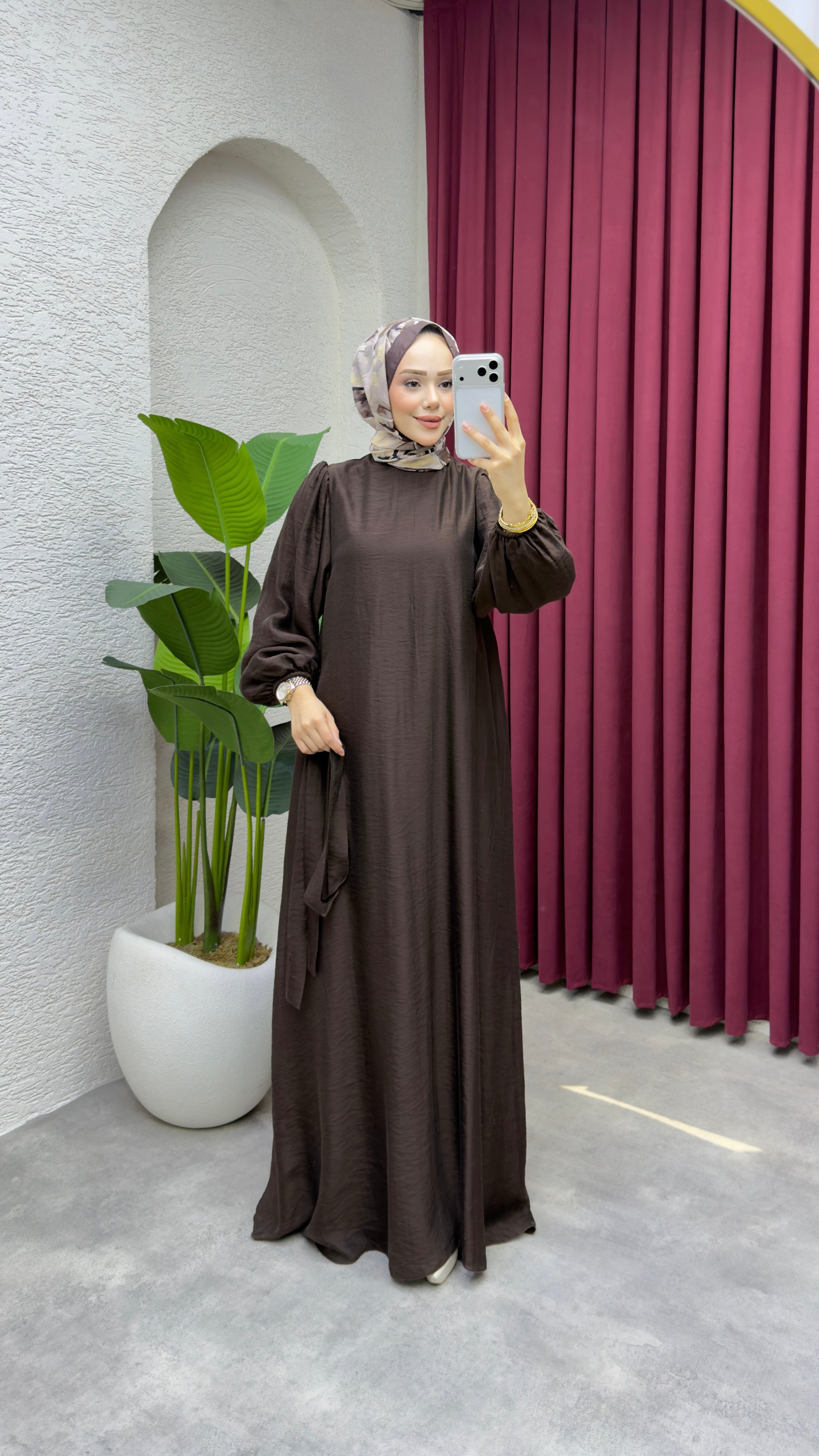 Selin Elbise 1025 Kahverengi