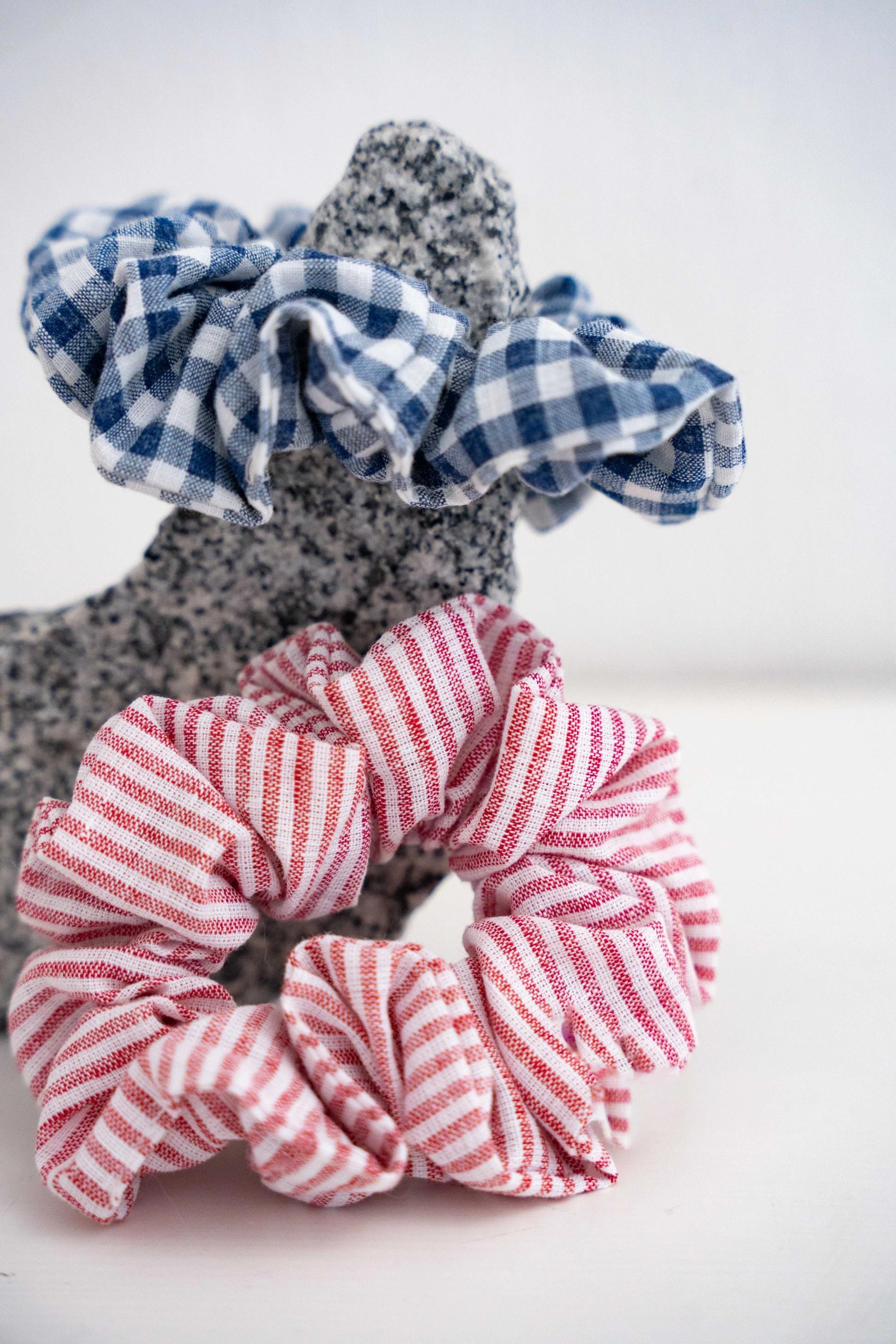 2’Lİ LASTİK TOKA (SCRUNCHIE) SETİ - PAMUK & KETEN LASTİK TOKA SETİ