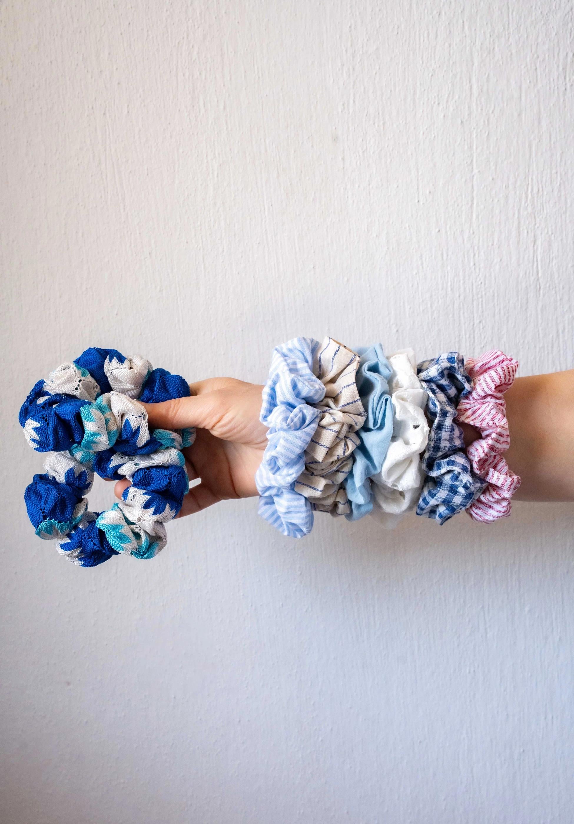 2’Lİ LASTİK TOKA (SCRUNCHIE) SETİ - PAMUK & KETEN LASTİK TOKA SETİ